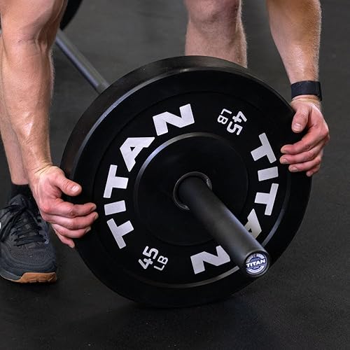 Miniatura 7 de Titan Fitness Black Cerakote - Barra olímpica de la serie TITAN de 44.1 lbs y 1.122 in, hecha en Estados Unidos, con clasificación de 1,500 libras,