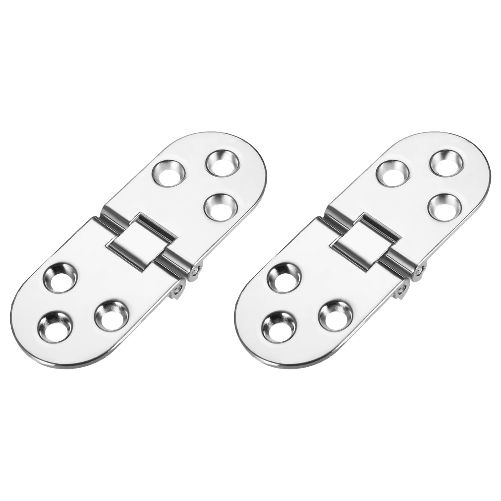 METALLIXITY Folding Flip Table Hinges(79 x 30 x 7mm) 2Pcs, Zinc Alloy Chrome Plating Finish Furniture Hinges - for Sewing Machines