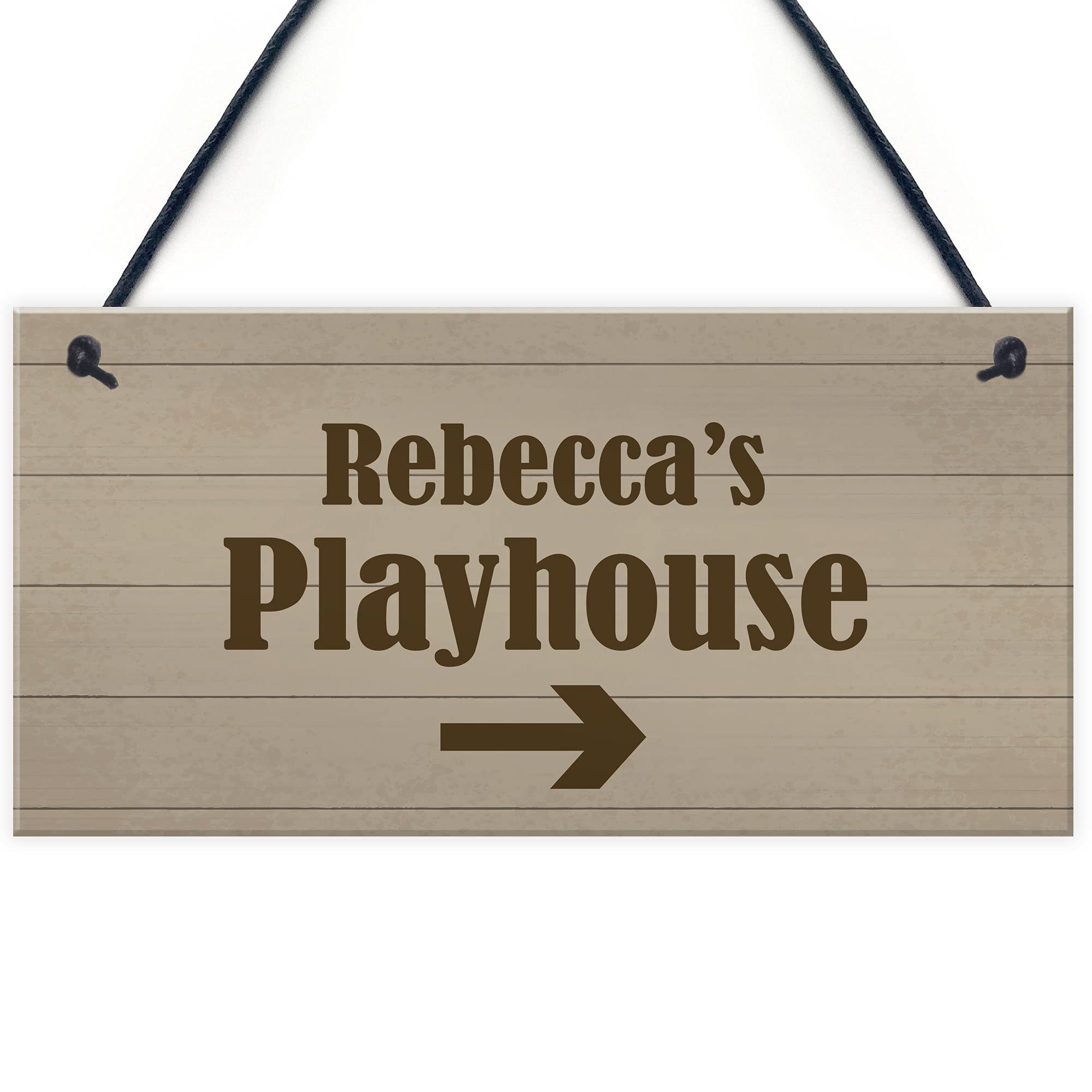 Personalised Shabby Chic PLAYHOUSE Sign Garden Summerhouse Shed Plaque Arrow Sign