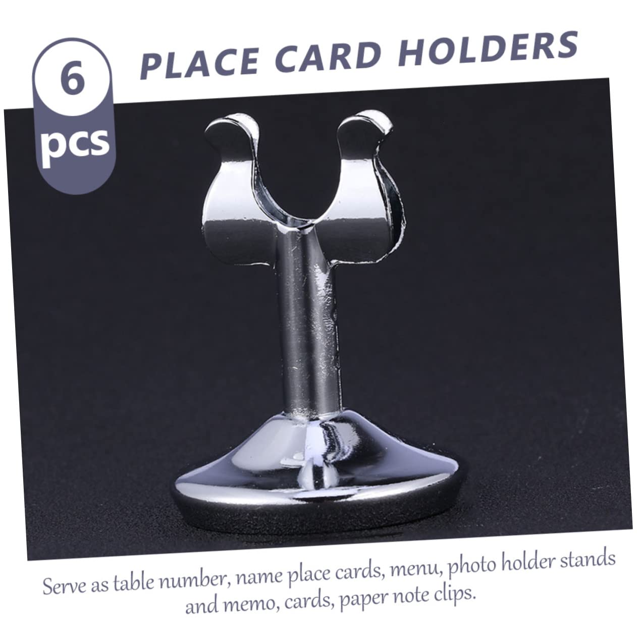 6piezas Portanúmeros De Mesa Tarjeteros De Inoxidable Multifunción Diseño Elegante