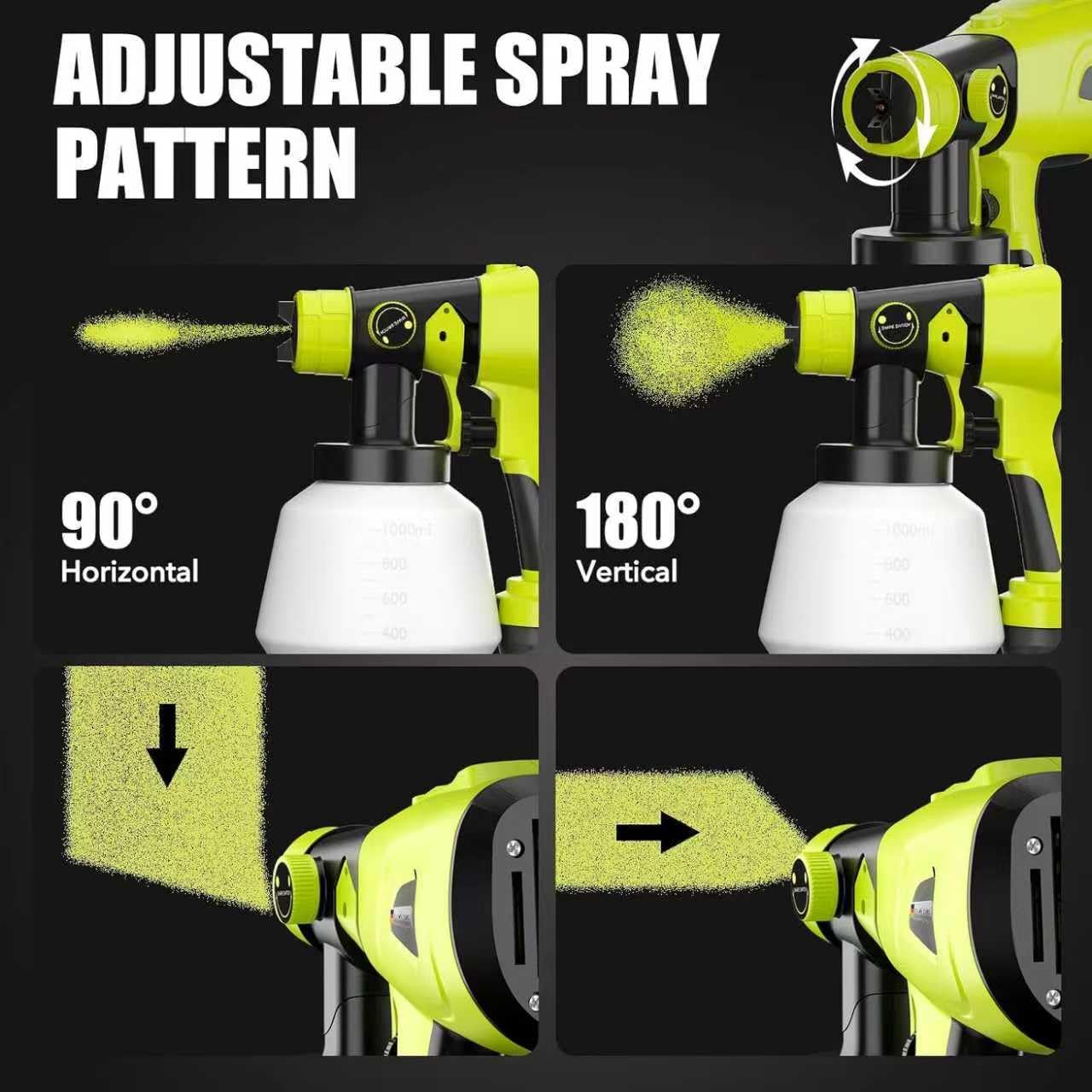 Paint Sprayer for Ryobi One 18V Battery w1000ML Large Container Even Coverage No Clogging Handheld Cordless Painting Spray Gun for Small and Meduim Projects: Fence Cabinets ChairsNo Battery product thumbnail 6