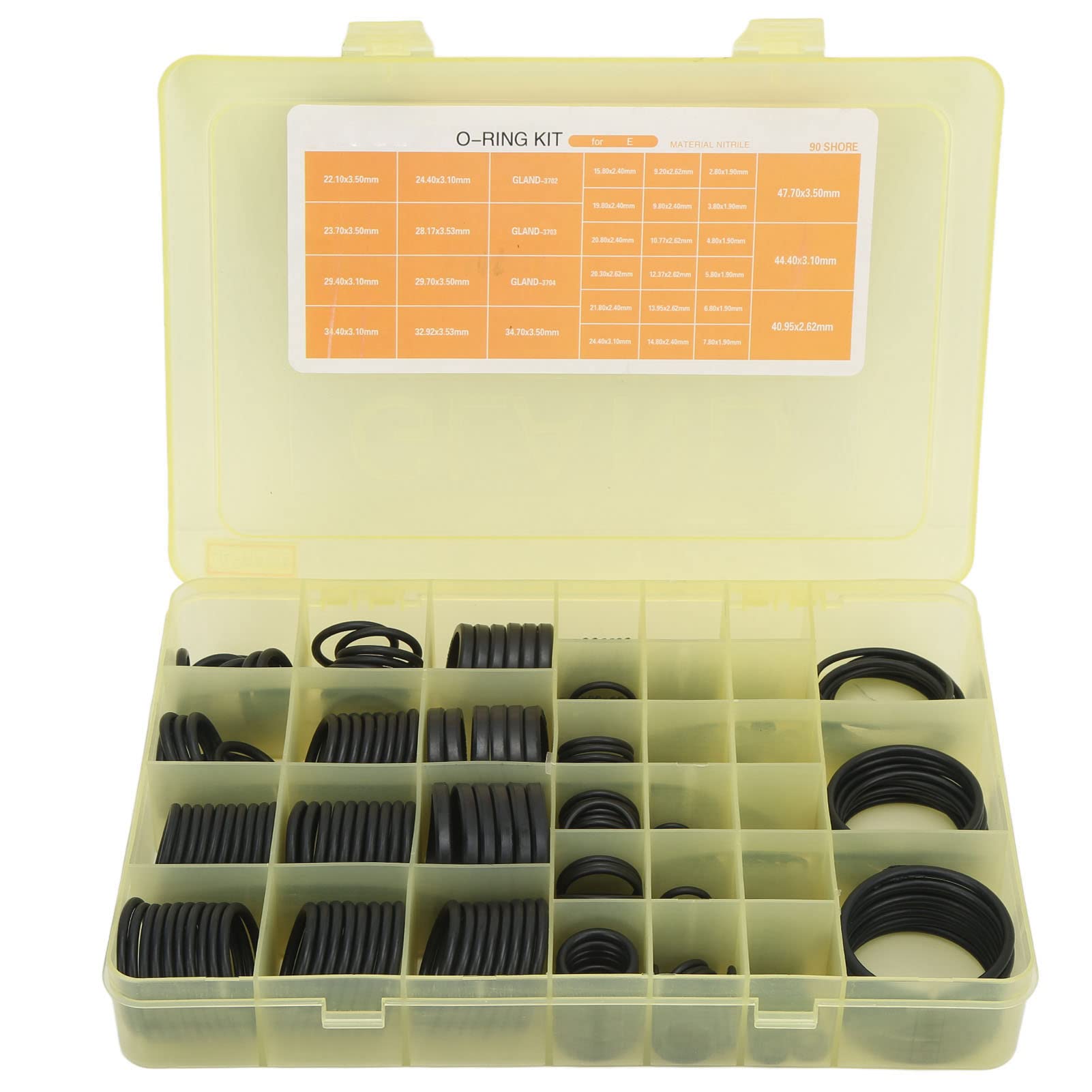 Automotive AC O Rings Kit,Kit de juntas tóricas universales,396 piezas Kit de juntas tóricas universales Gland 3702 AC Surtido Juego de juntas tóricas de goma para