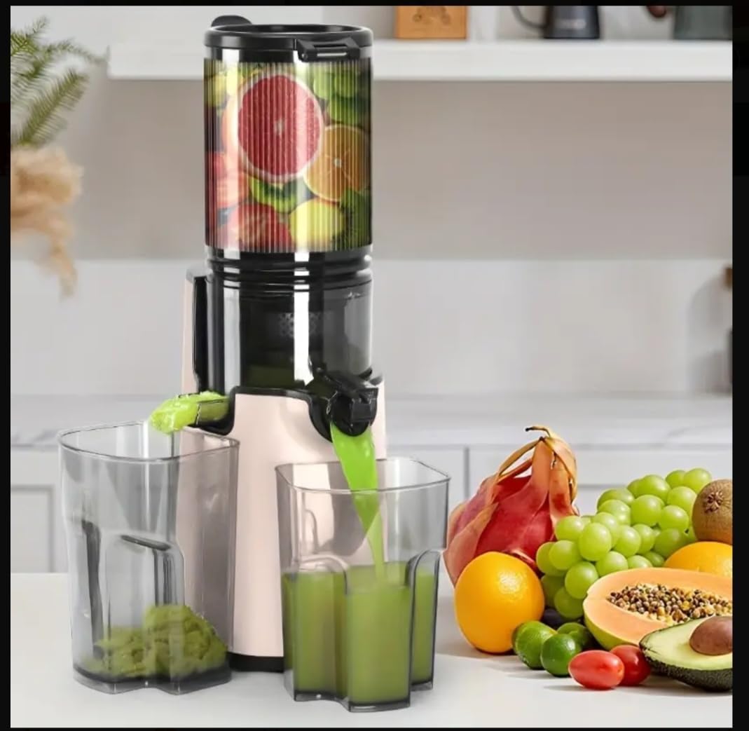 Cold Press Slow Juicer with Residue Separation, 99% Juice Yield, Anti-Clog Reverse Function