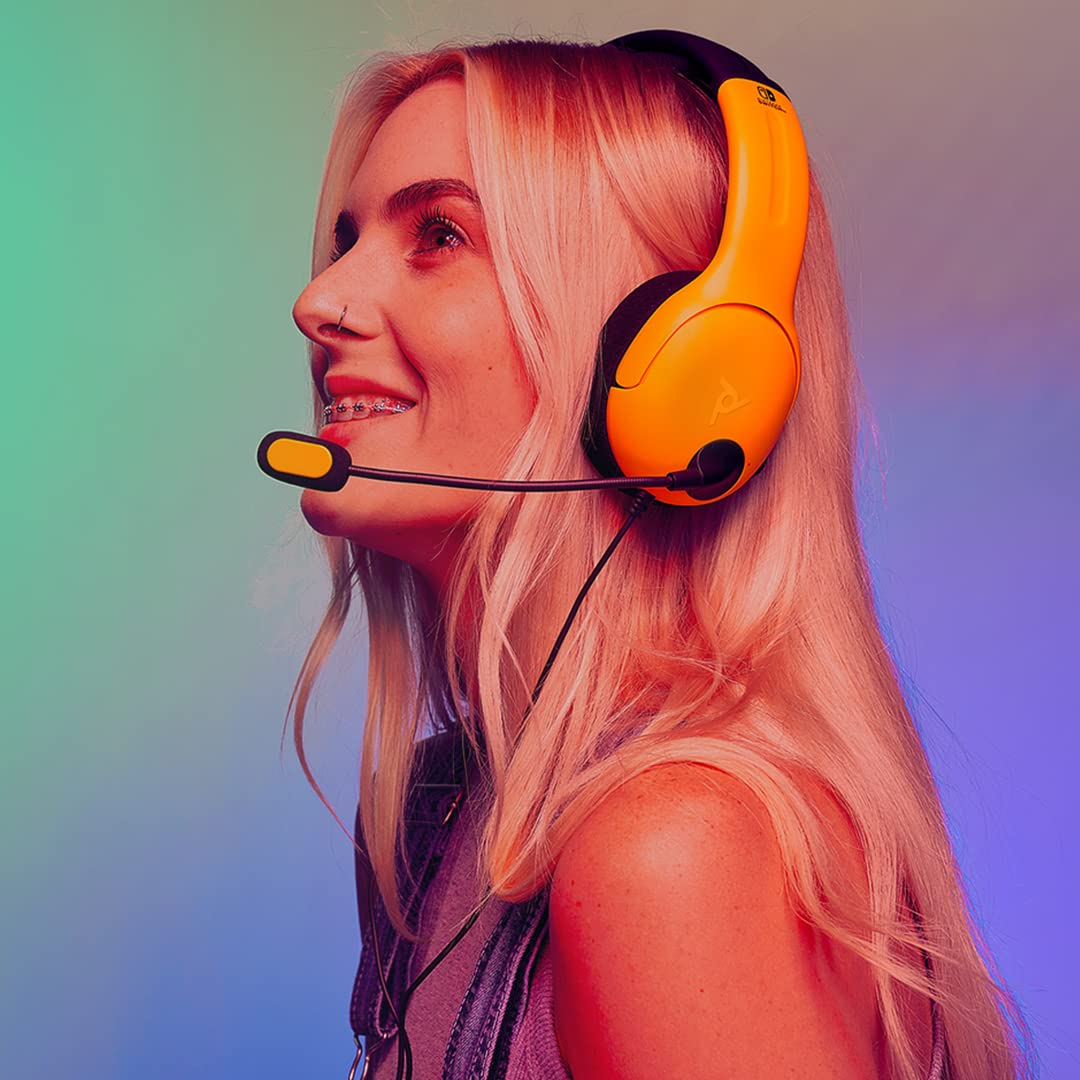 PDP Gaming LVL40 Stereo Kopfhörer mit Mic für Nintendo Switch - PC, iPad, Mac, Laptop Compatible - Noise Cancelling Microphone, Lightweight, Soft Komfort On Ear Kopfhörer, 3.5 mm jack - gelb & Blau