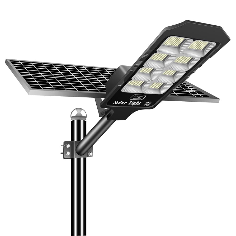 saaayou Solar Street Lights Outdoor, 6600W Solar Flood Parking Lot