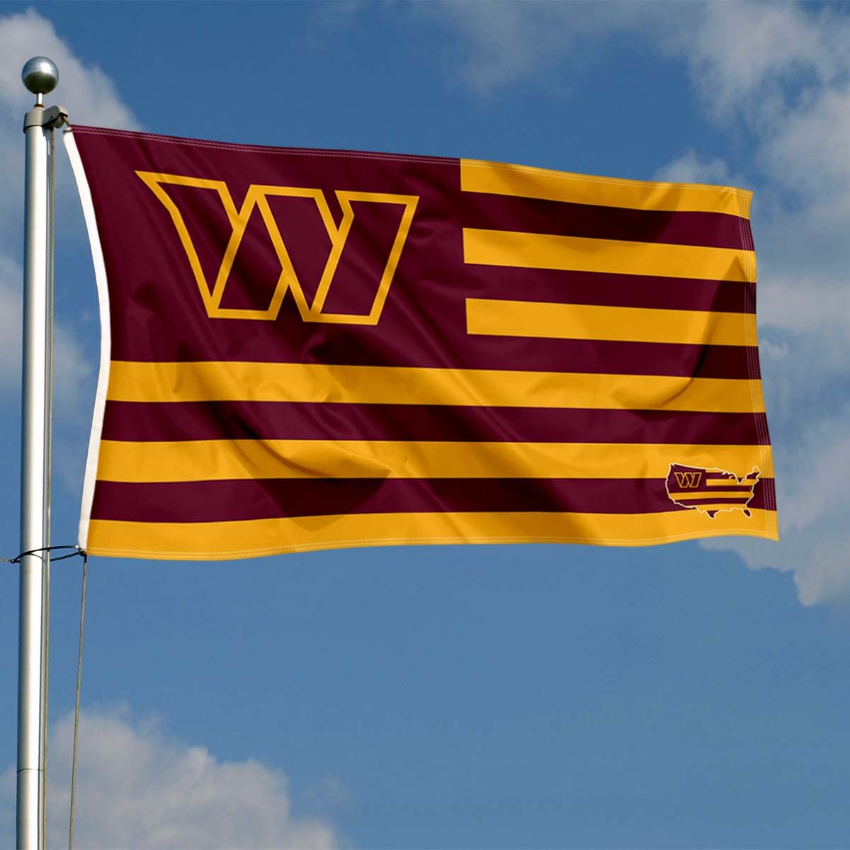 Bandera Washington Commanders 3x5 Pies - Con Ojales De Metal Y Diseño Reversible
