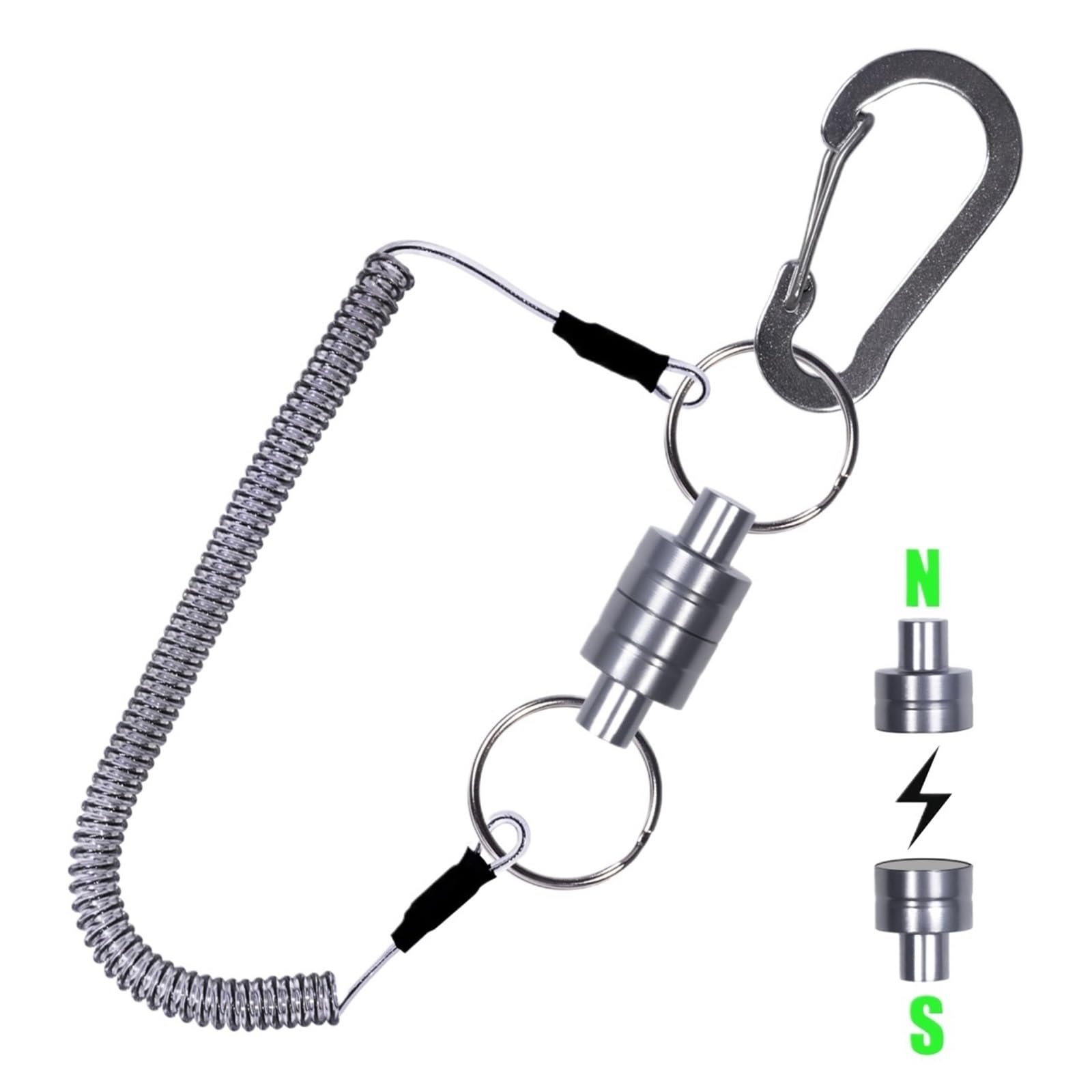 Manes De Pesca Accesorios de Pesca, Soporte magnético de liberación de Red con imán Fuerte Enrollado, Herramientas de Arrastre de Cuerda anticaída, 2 uds. Iman De Neodimio(Black Magnetic)