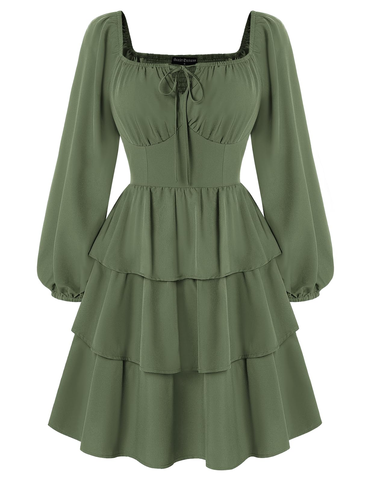 Scarlet Darkness Renaissance Dress for Women Off Shoulder Long Sleeve Medieval Corset Dresses