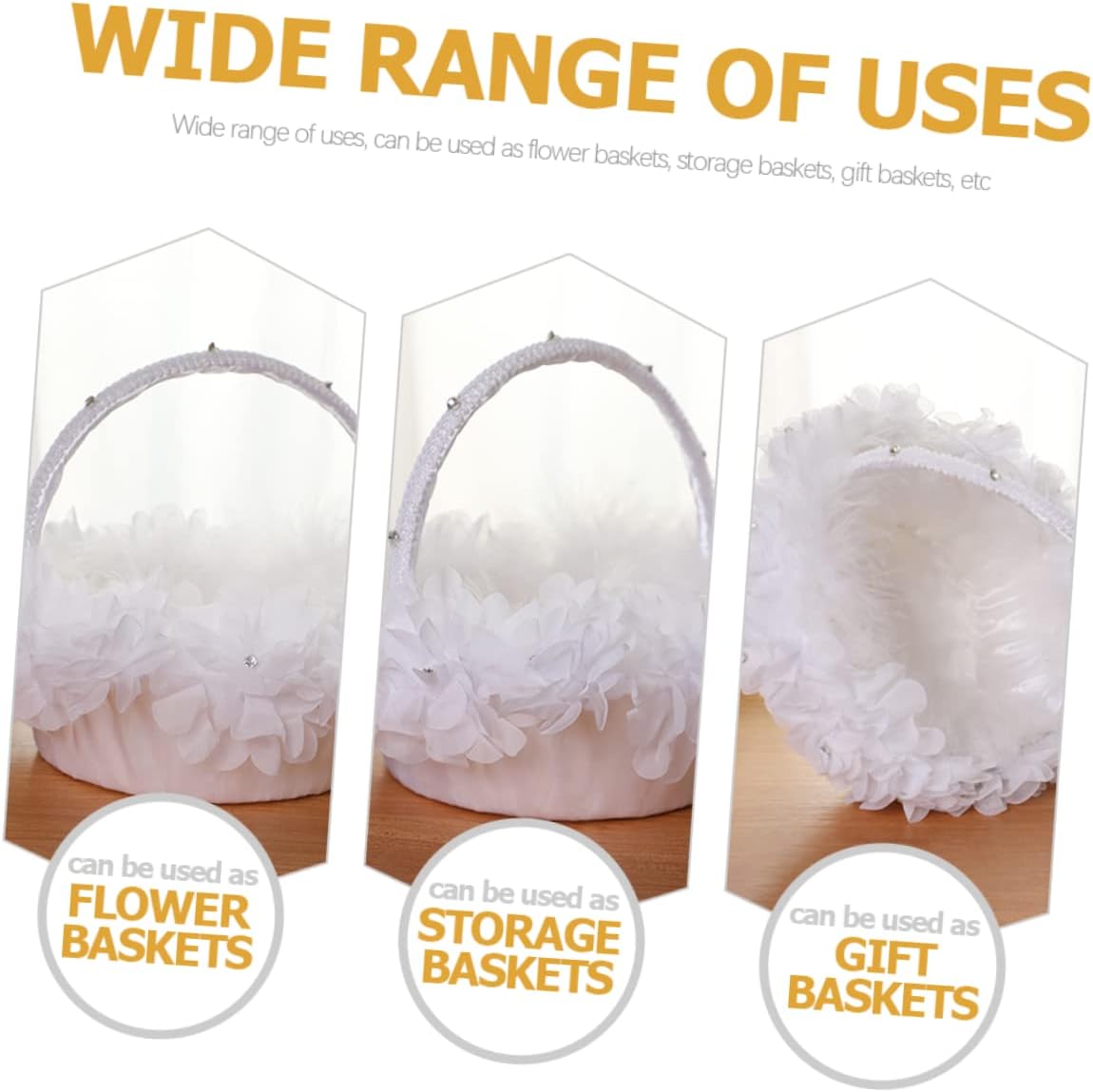 Alipis Wedding Flower Basket Party Supplies Floral Basket Silk Rose Petals for Weddings Perfect for Ceremony