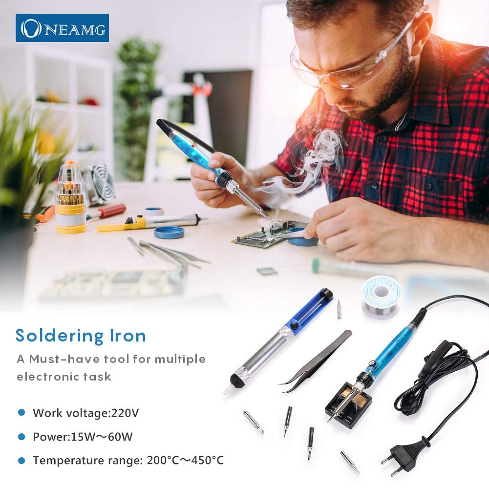Visita la tienda de OneAmg Kit de Soldador,Soldadores de Estaño Electronica con Caja de Herramienta Temperatura Ajustable con Interruptor Set de Soldadura Multímetro Digital Alambre de Soldar para Varios Usos y Reparaciones in use