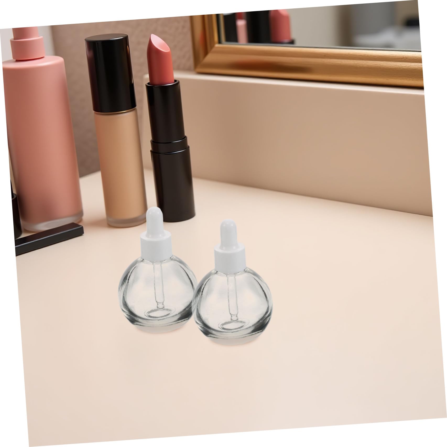 12 Piezas Frasco Gotero Esférico de Vidrio 30ml para Líquidos | Cierre con Piezas de Silicona y Plástico, Formato Vacío, Uso en Perfume y Cuidado Personal