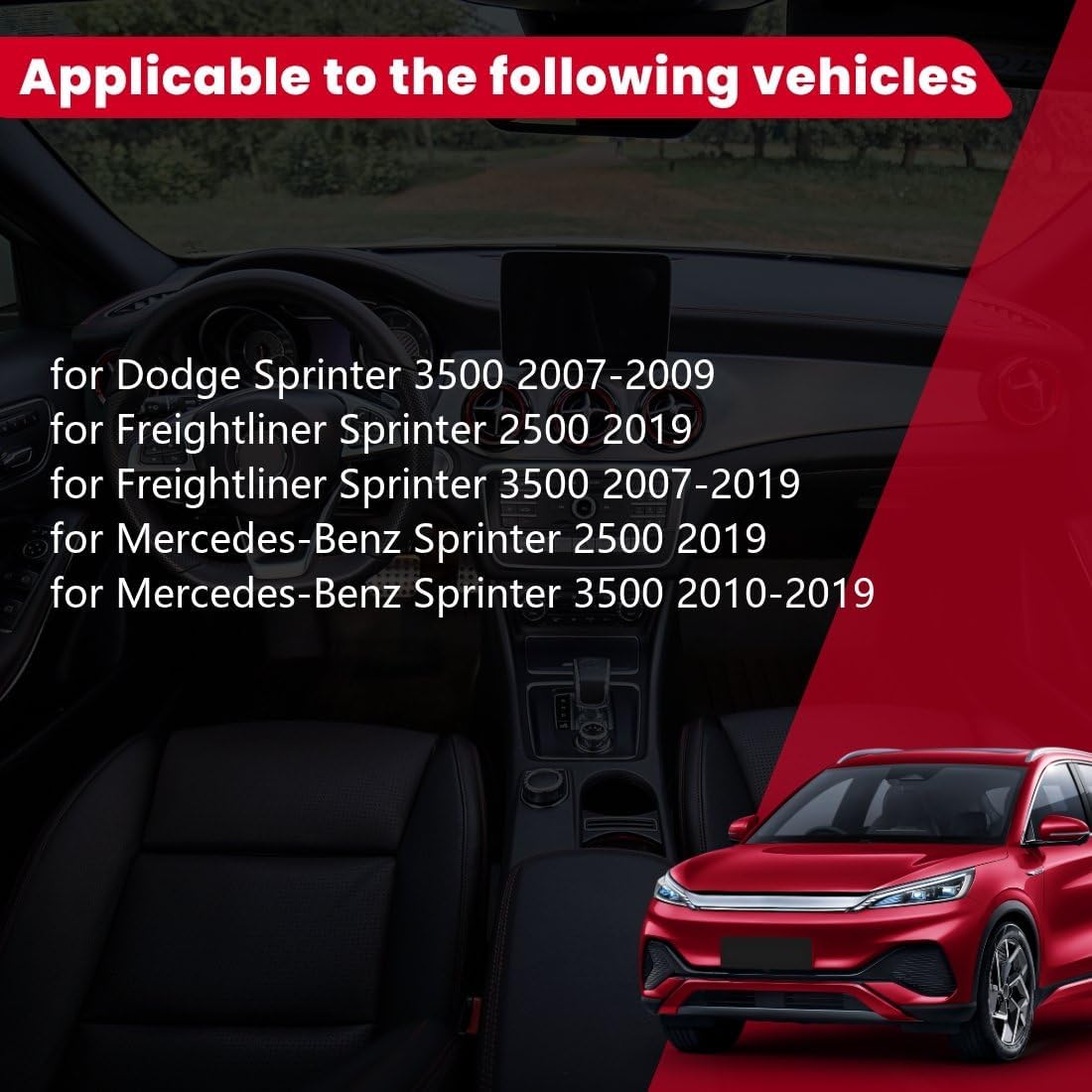 Arrhythmic Parking Brake Shoes 1 Set Rear Automotive Replacement Brake Kit for Freightliner Sprinter 2500 2.0L 2019, for Freightliner Sprinter 2500 3.0L 2019, for Dodge Sprinter 3500 3.5L 2007 2008