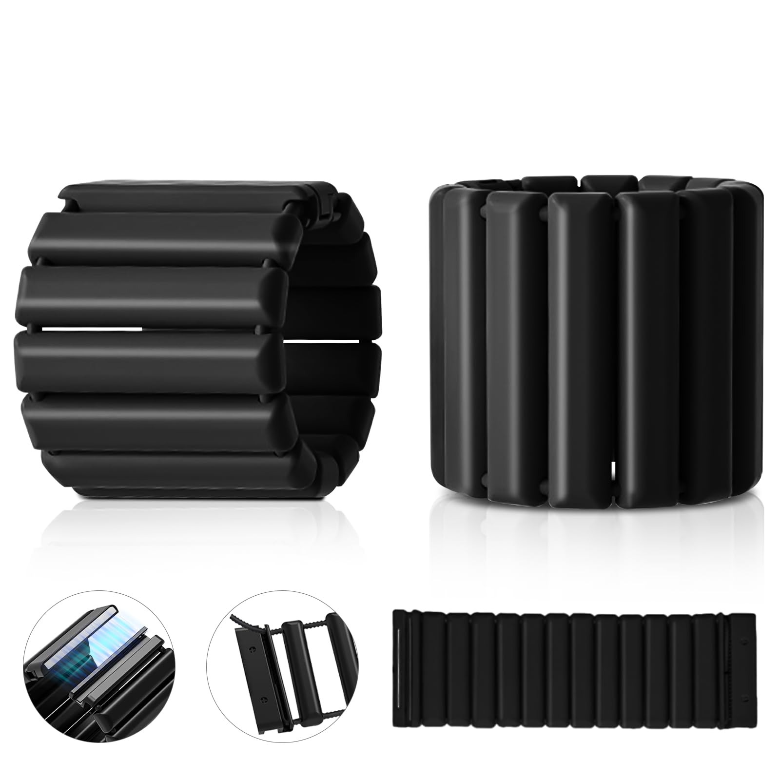 Li Fitness Wrist & Ankle Weights for Women & Men，Wearable Arm & Leg Weights Set of 2(1Lbs Each)，Adjustable Magnetic Snap Ankle/Wrist Weights for Gym, Running, Swimming, Yoga & Pilates