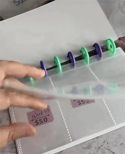 Miniatura 6 de Carpeta de ahorros l desafío de ahorro de 52 semanas, libro de presupuesto reutilizable, carpeta de ahorros en efectivo, libro de desafíos de ahorro