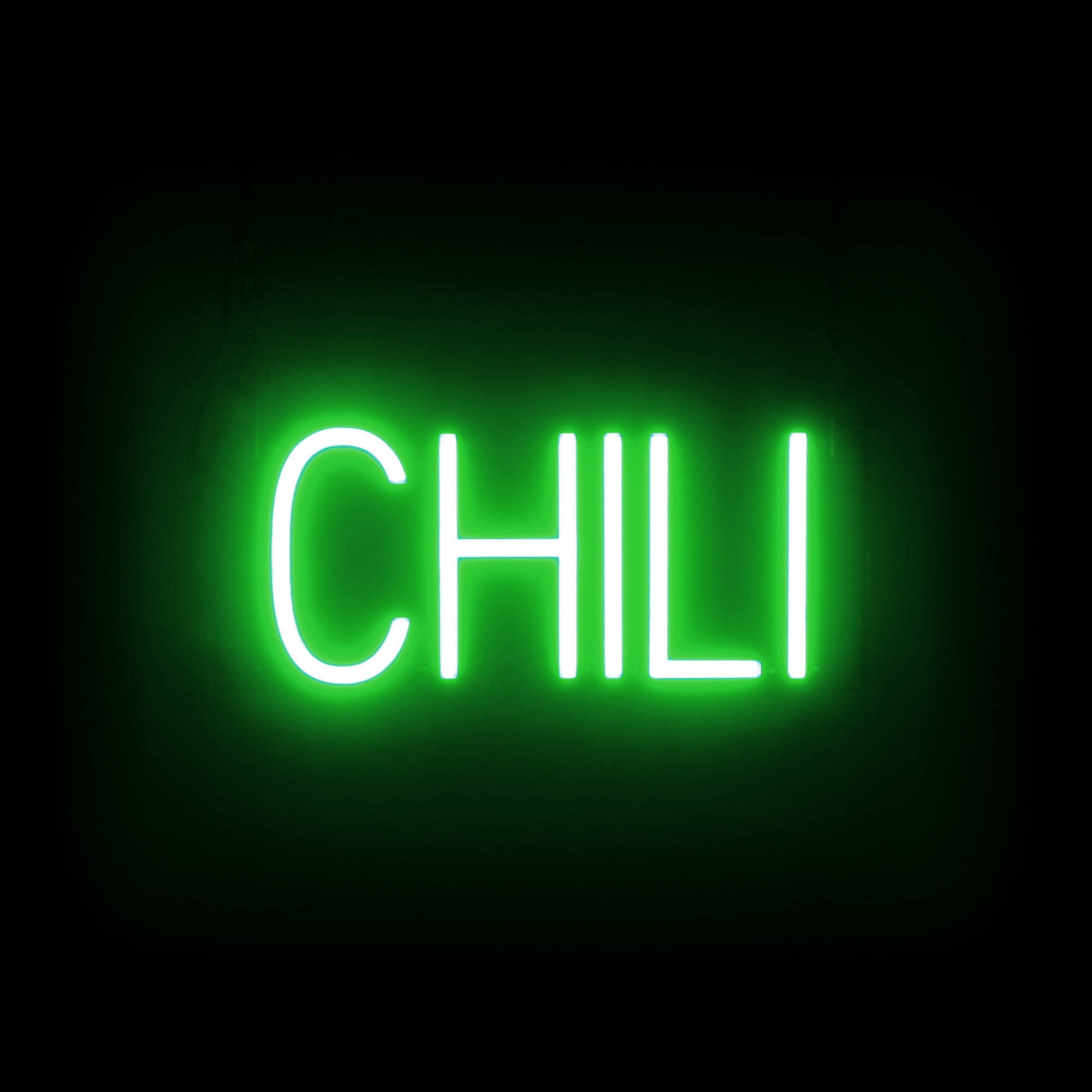 SpellBrite LED Neon CHILI Sign for Business - Green, 15" x 6"
