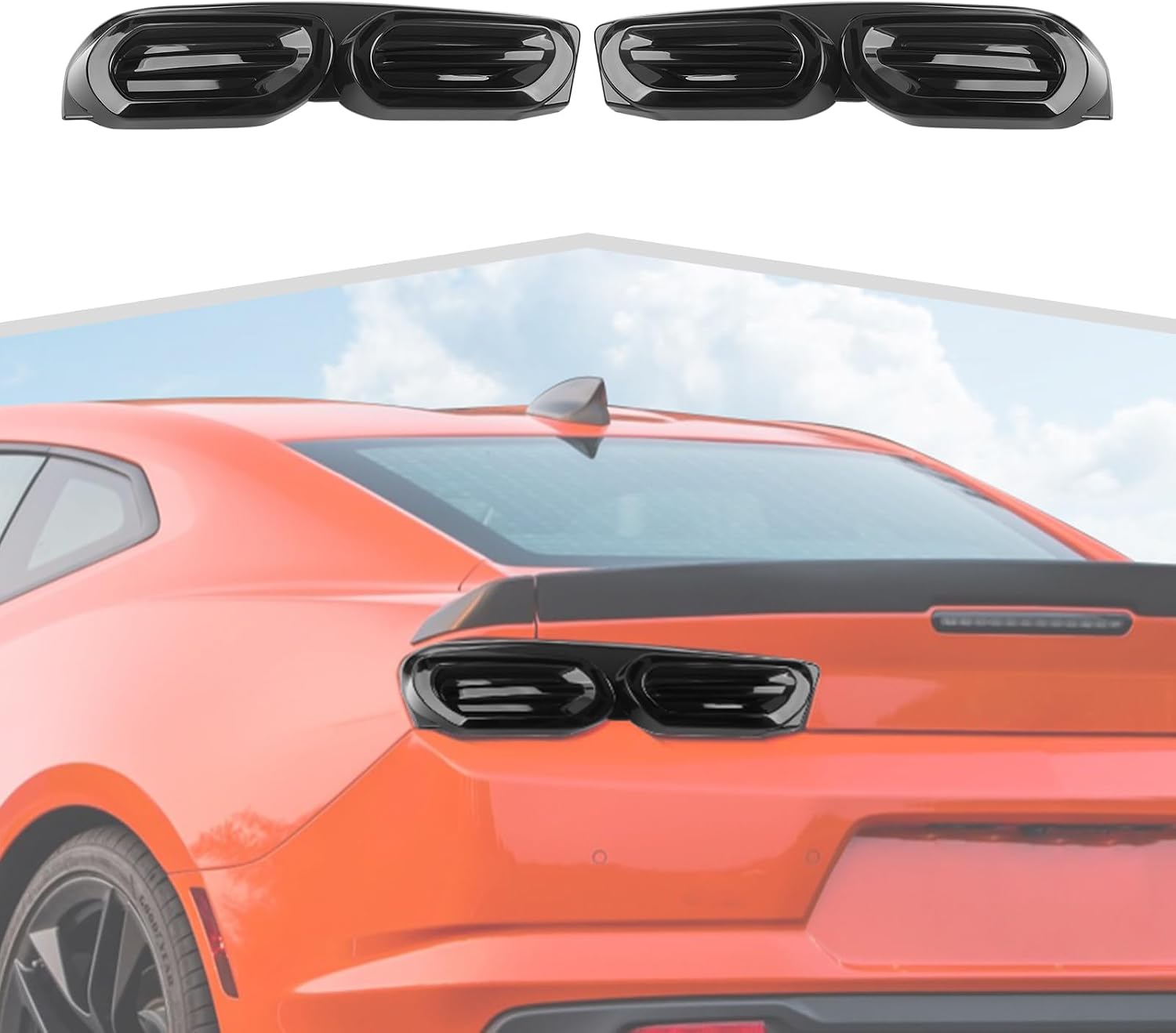 Fit for Chevrolet Camaro 2019+ Smoked Black Tail Light Lamp Cover Rear Light Trim Taillight Guards Decoration Exterior Light Accessories