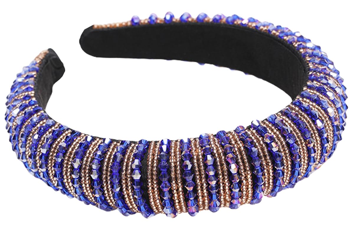 scicent Hair Bands for Women Rhinestone Headband Wide Padded Hairband Sparkle Diamond Head Band Crystal Bead Embellished Headbands for Women Girls 16424 - Image 3