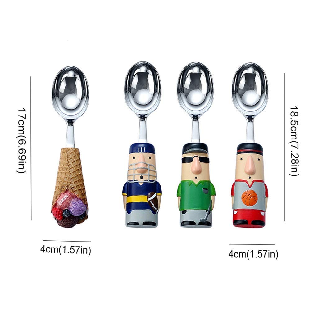 Cuillère à dîner Scoop Crème Glacée 4 Scoops De Crème Glacée Auto-fondue Scoops Mignon Cuillères durables