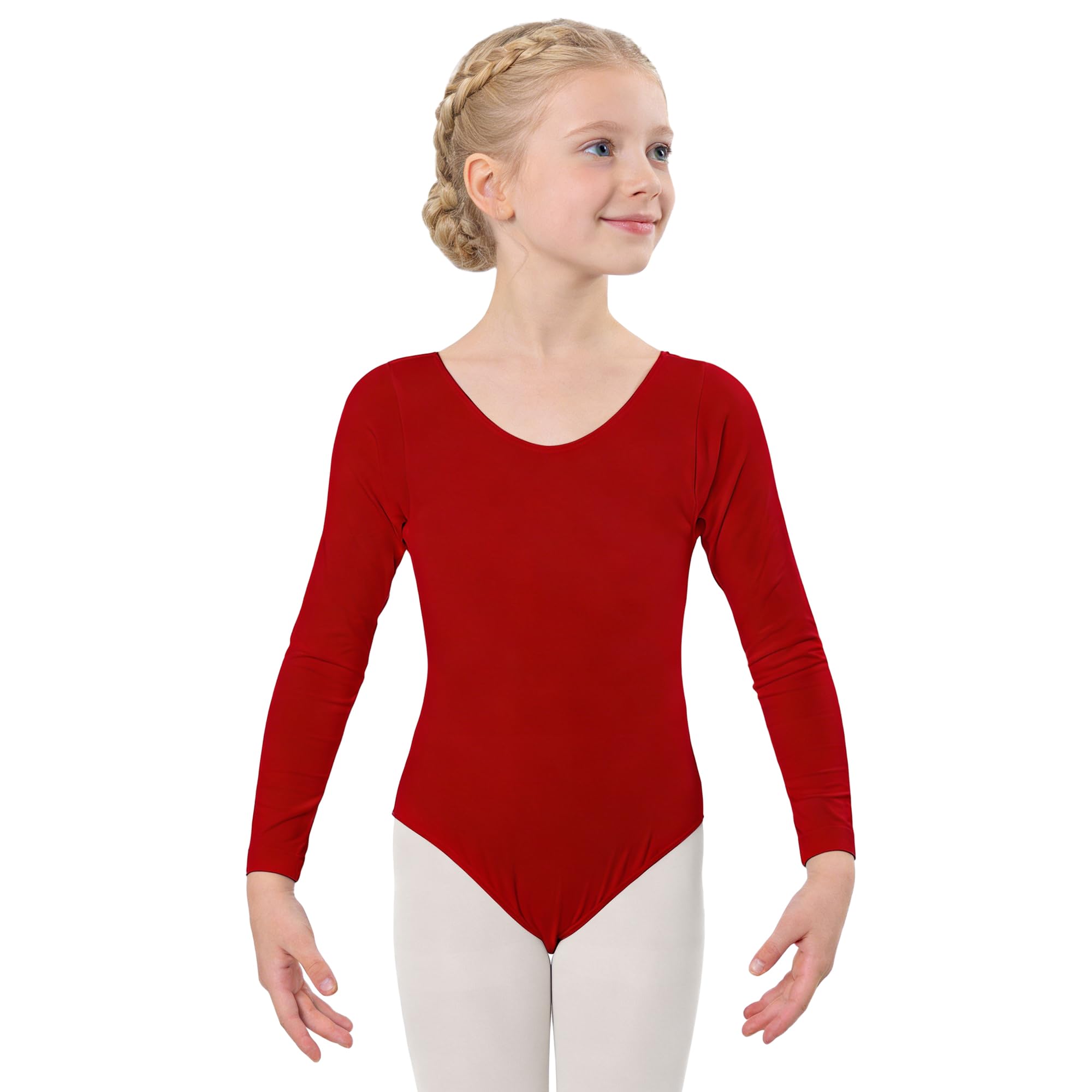 Wildarms Leotardo de Danza para Niña, Body Ballet de Manga Larga con Cuello Redondo, Maillot Gimnasia — view 9