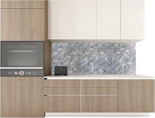 Miniatura 5 de MOP Shell - Mosaico de mosaico de madreperla para despegar y pegar, para sala de estar, fondo, pared y cocina, 12 x 12 pulgadas, color blanco