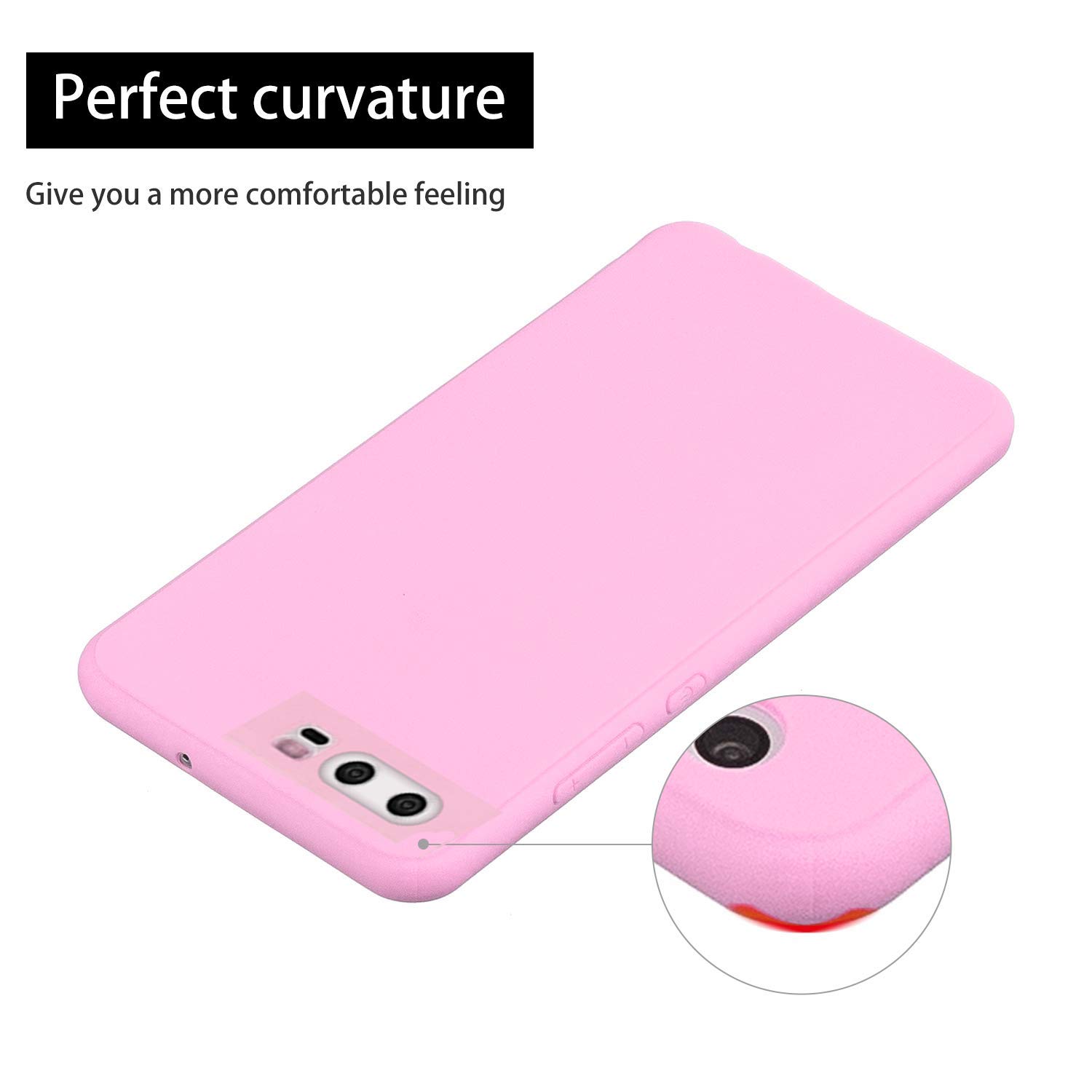 Custodia Cuzz Per Huawei P10+ Con Pellicola In Vetro Temperato - Cover Morbida In TPU Nera, Ultrasottile E Leggera - 2
