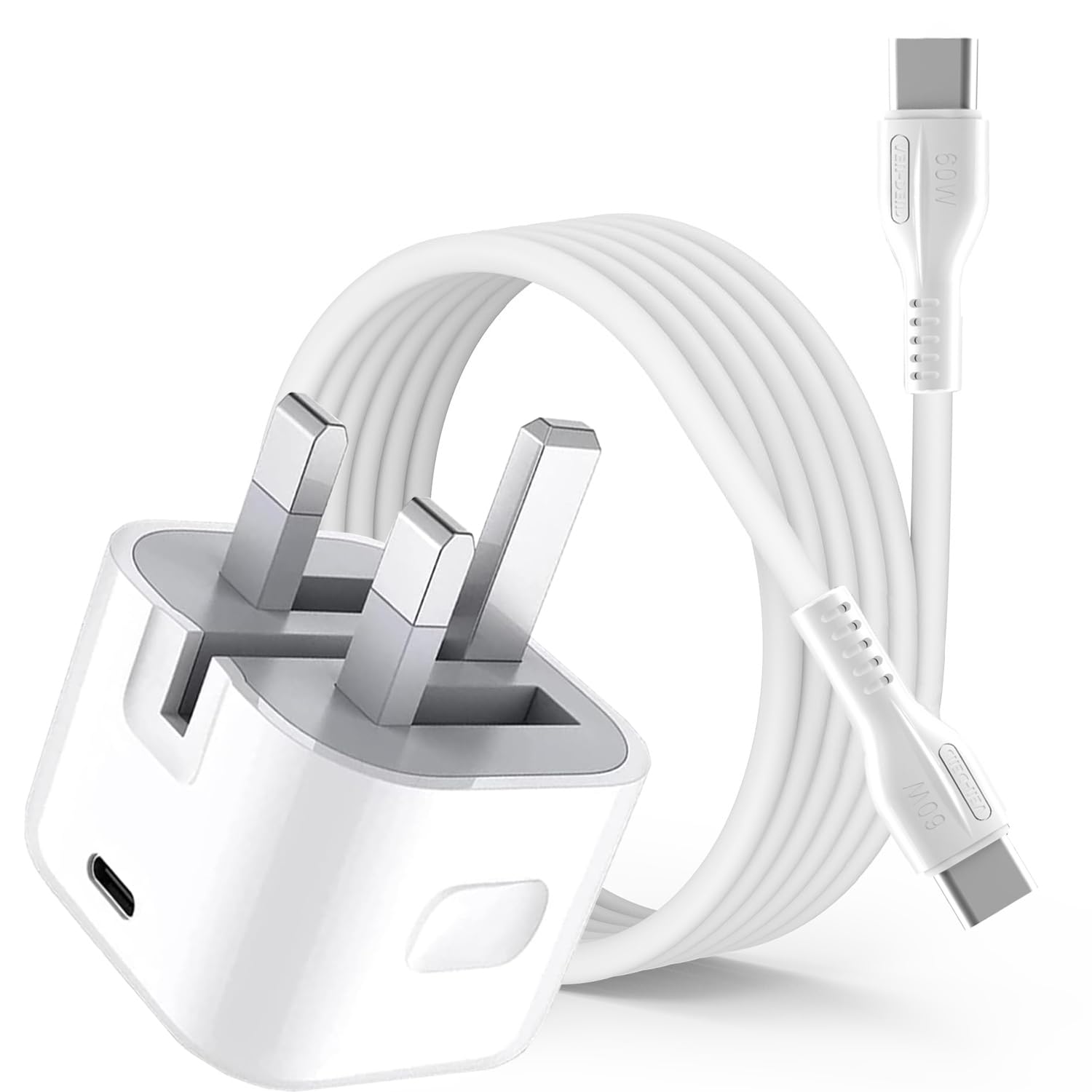 For Oppo Find X6/Oppo Find N2 Flip/Find X5/Find X5 Pro/Find X5 Lite/Reno 8 Charger, USB C Port Foldable Fast Charge 20W Type C Travel Wall Charging PD Adapter Plug With 1M 60W Cable