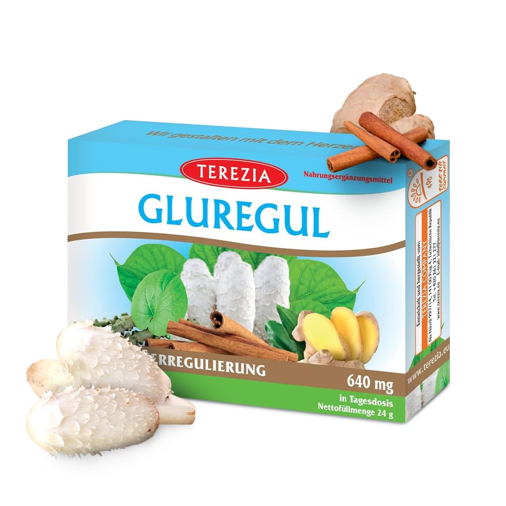GLUREGUL 60 Kapseln | Natürliche Unterstützung für die Blutzuckerregulierung | Mit Stinktierkohl, Terminalia Arjuna, Medizinischem Ingwer & Zimt | 100% Natürlich, 640mg
