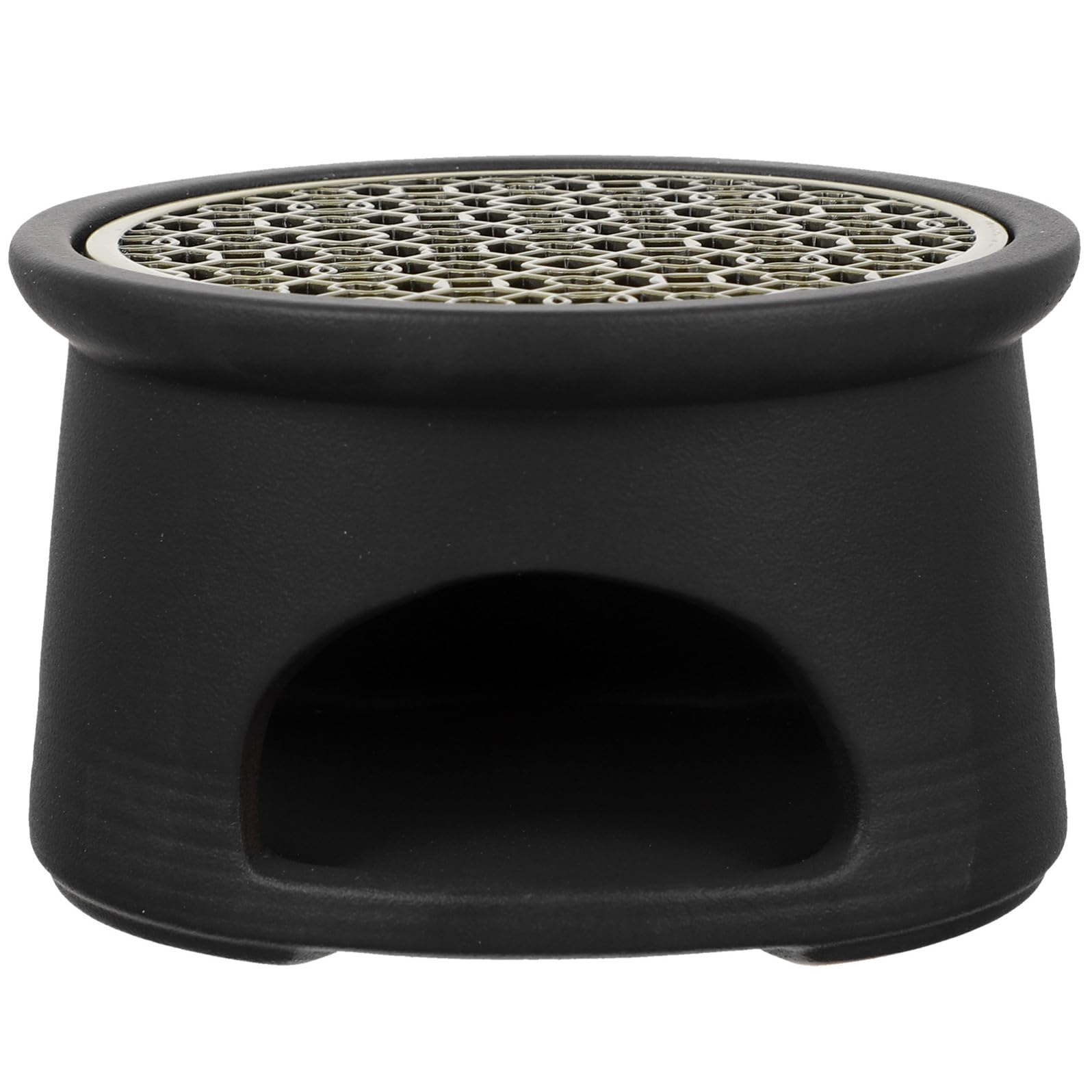 Scalda Teiera in Ceramica Nero Design Moderno e Compatto, Scaldacandela da Tavolo per Sciogliere Cera e Decorazione Funzionale