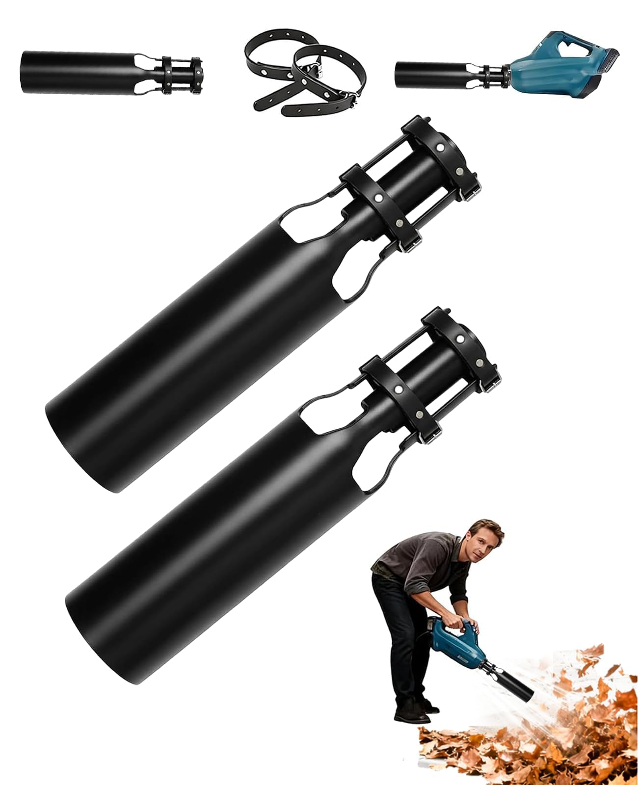 Photo 1 of ***Broken & missing parts***Bumilly Leaf Blower Air Booster Attachment – 2X High-Speed Cyclone Turbo Nozzle Extension, Universal Fit 2-4 Inch, Cordless & Electric Blower Accessory for Lawn and Yard Cleanup (1 Pack)***Broken & missing parts***