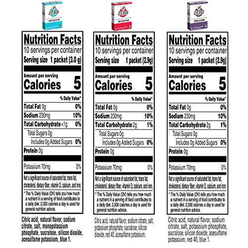 Gatorade G Zero Powder, Fruit Punch Variety Pack, 0.10oz Individual Packets (50 Pack)