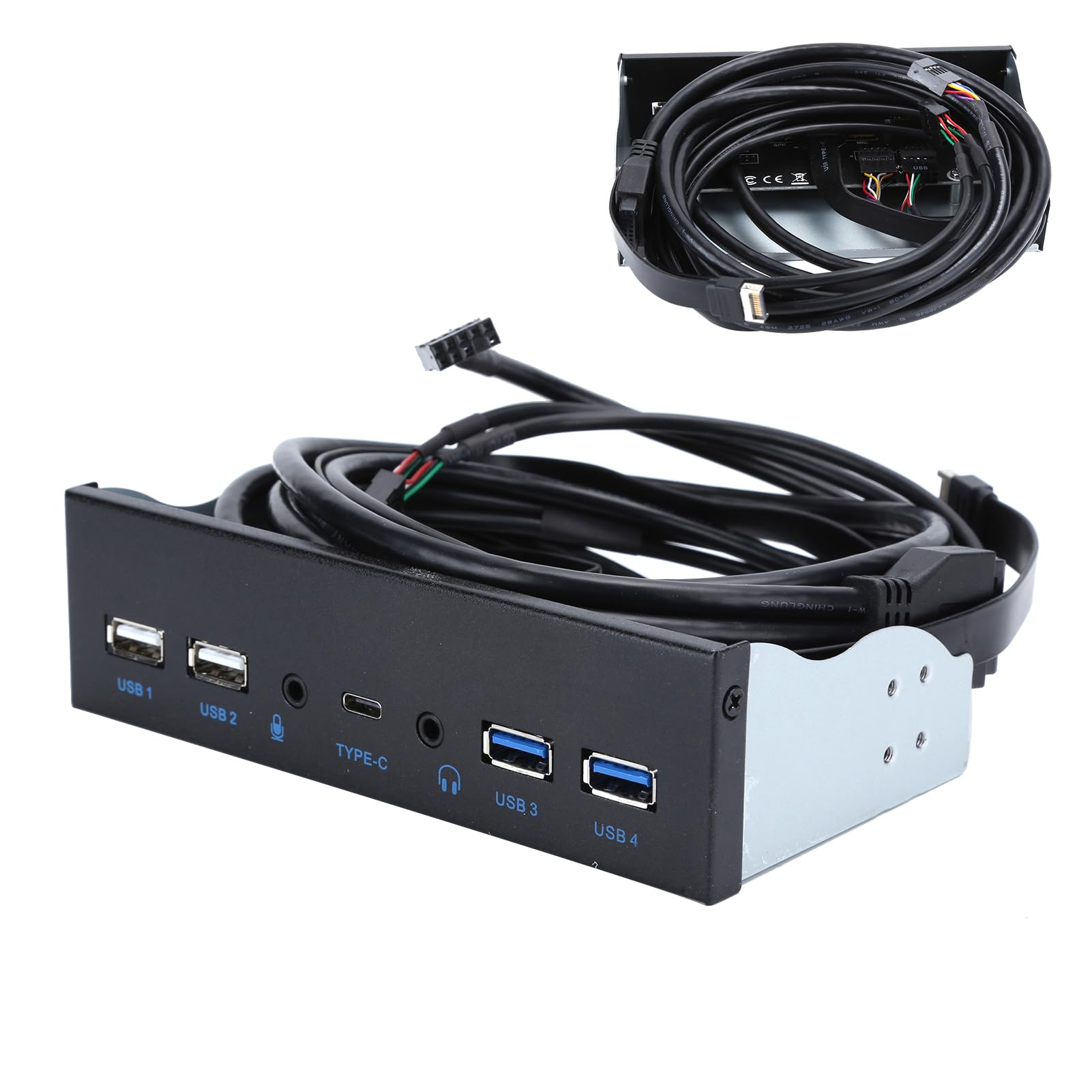 Interfejs audio USB 3.0, 2 porty, USB 3.0, 2 porty, USB 2.0 High-Definition interfejs audio z wejściem audio HD i mikrofonem do komputera, komputera stacjonarnego,