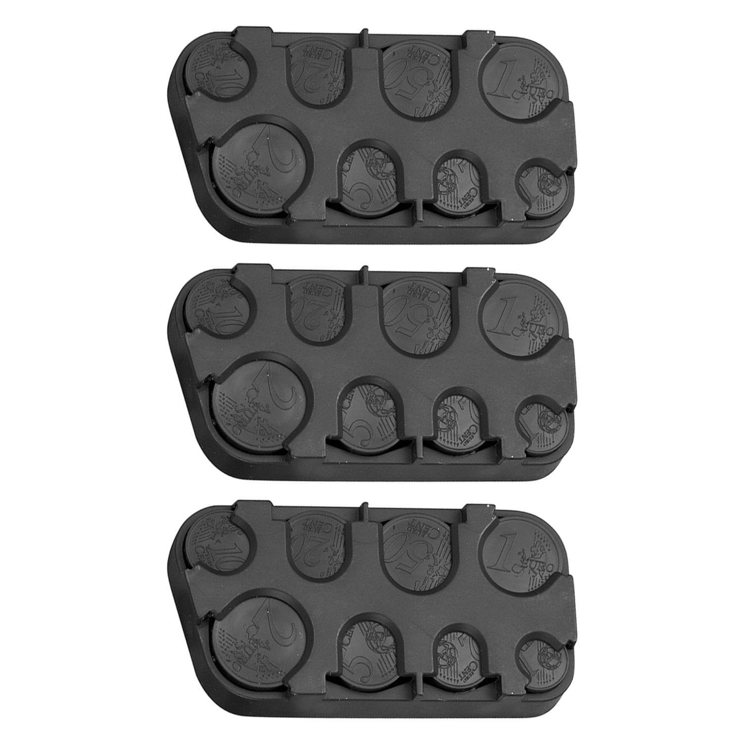 Caja De Almacenamiento De Monedas De 3 Piezas, Caja De Cambio De Euro De Plástico Negro, Distribuidor De Monedas Creativas, Caja De Almacenamiento Conveniente.