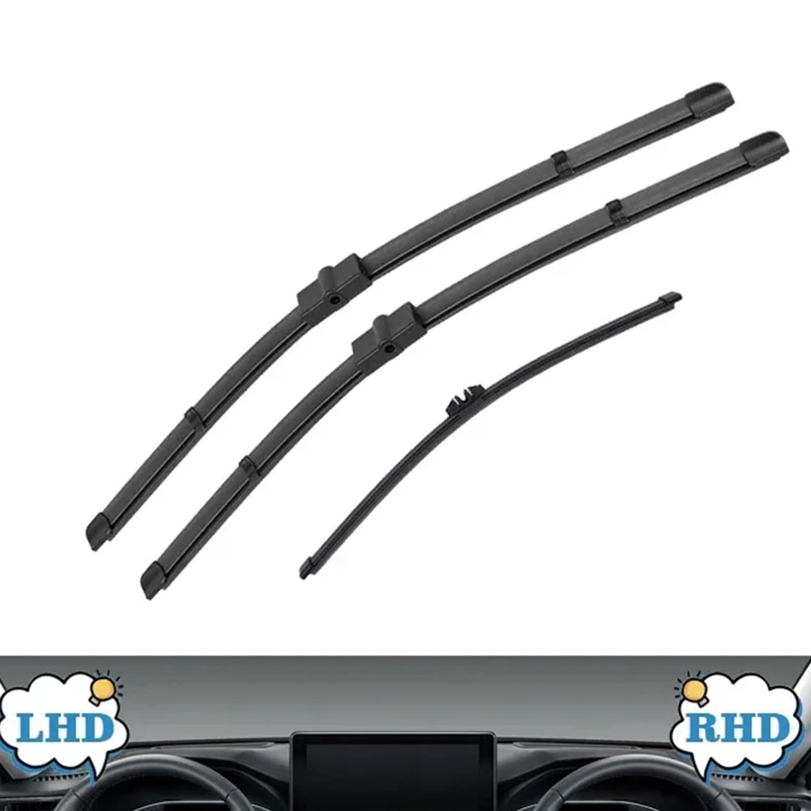 Limpiaparabrisas De Coche Compatible Con VW Para Golf Para 1K Para MK5 2003 2004 2005 Limpiaparabrisas Delantero Trasero LHD RHD Parabrisas 24"+19"+13"