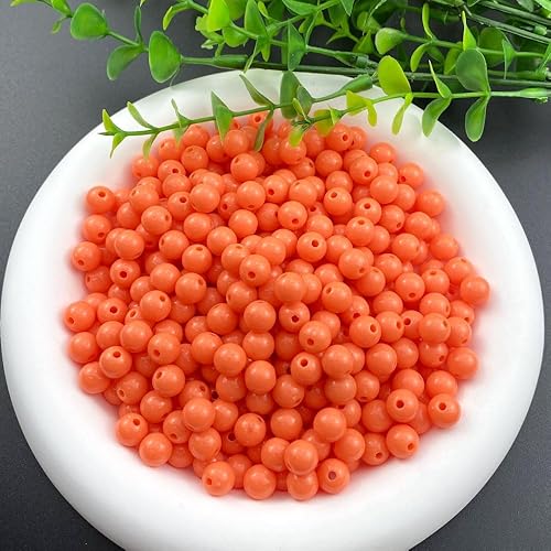 Miniatura 8 de Jmassyang 350 cuentas redondas acrílicas de 0.315 pulgadas (0.315 in), espaciadoras lisas, cuentas de plástico pastel para manualidades,