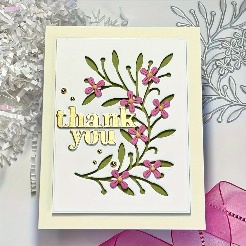 Lapoo Flowers Cutting Die for Scrapbooking - Durable Metal Cutting Die for DIY Scrapbook Photo Album Decorative Paper Card, Metal Card Making Supplies (Daisy Cherry Blossoms 4.3 x 3 in)