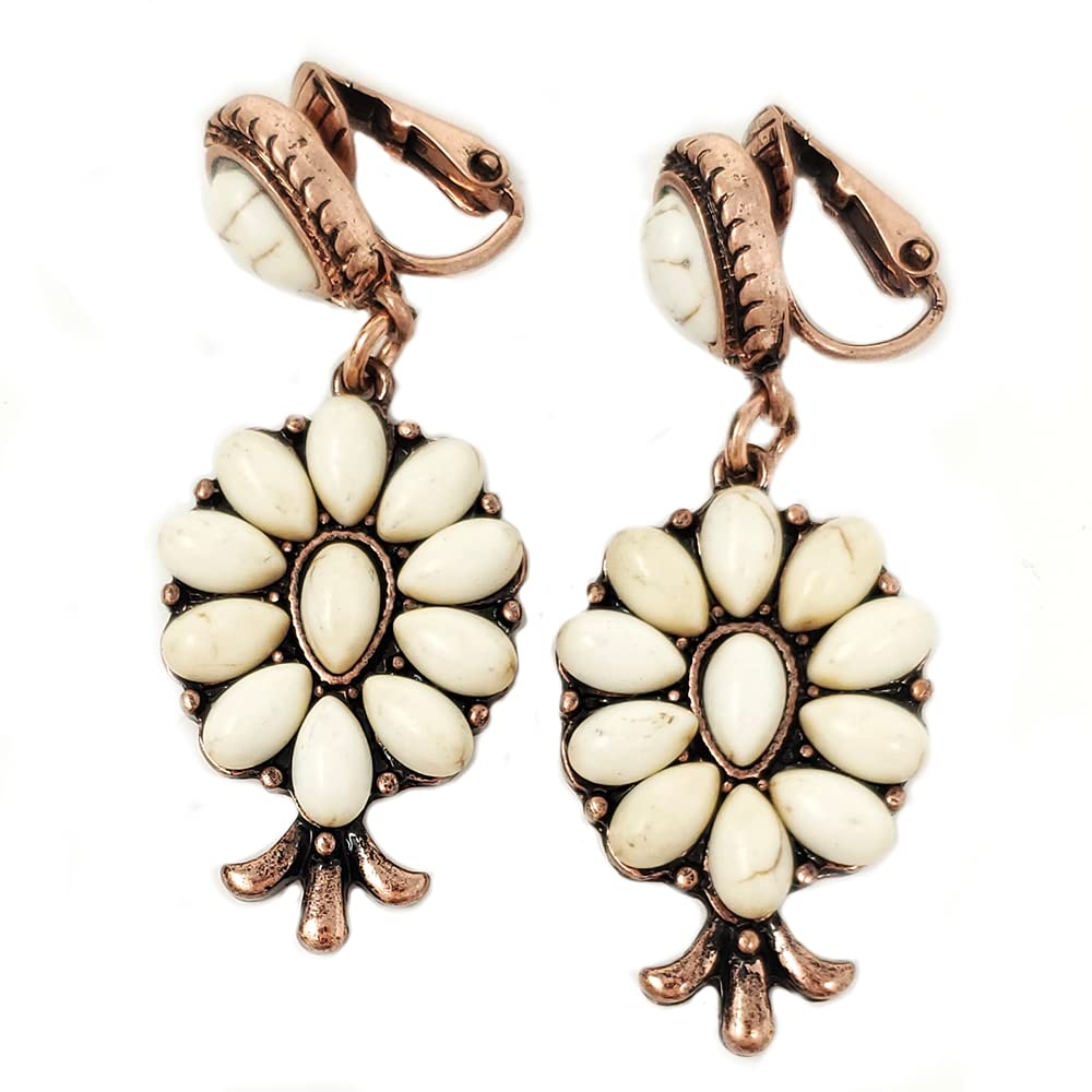 Western Squash Blossom Clip-On Earrings Navajo