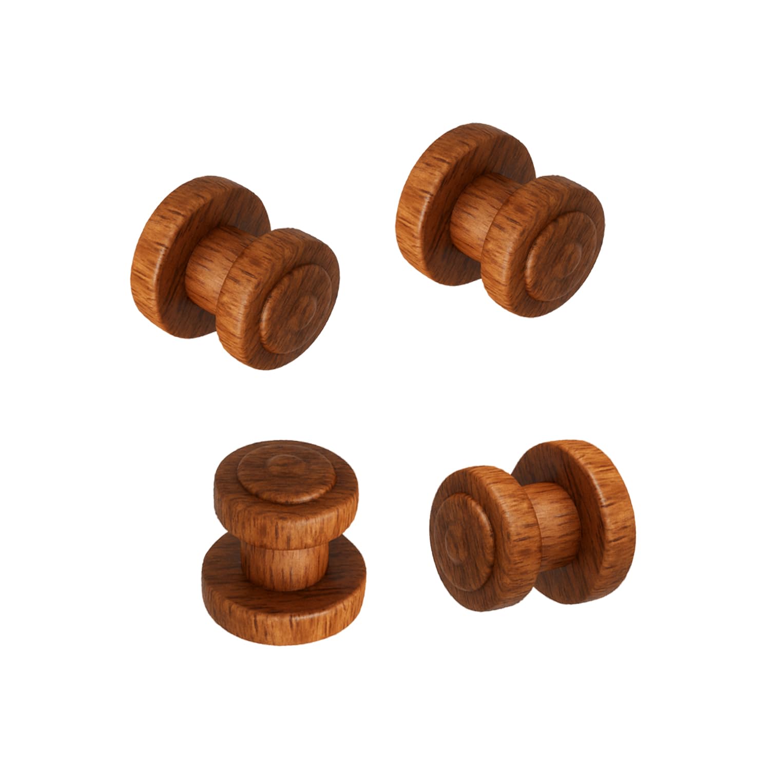 Brown Wood Kurta Buttons Cufflinks Studs Combo Set for Men and Women - 4PCS-image-44