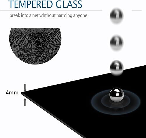 Miniatura 5 de Pizarra de vidrio magnética de 48"x36", tableros de borrado en seco de vidrio templado premium, montados en la pared, sin marco, pizarra blanca