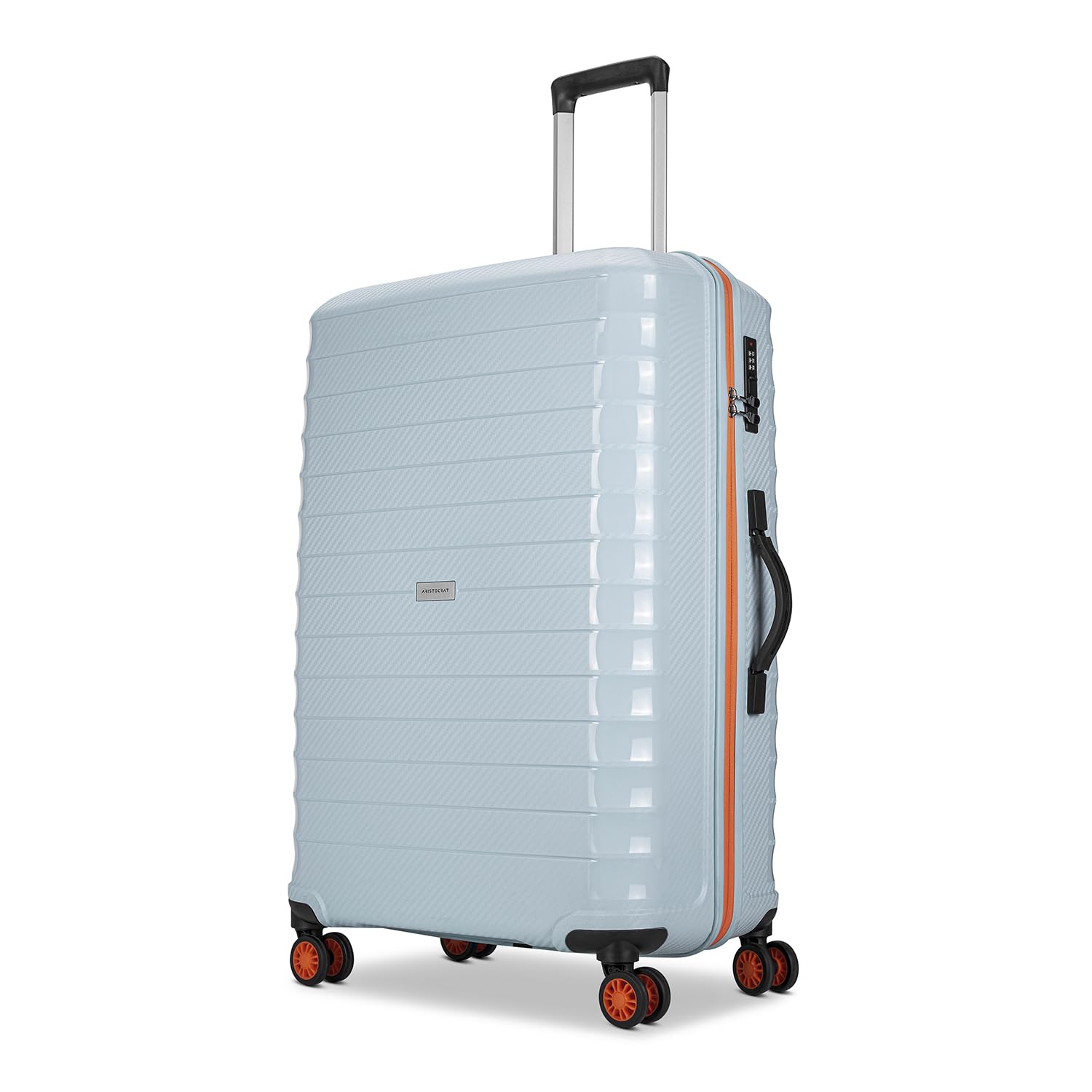 Aristocrat Altitude 8-Wheel Large Size Hard Case Trolley Bag, Surf Spray | Durable Polypropylene Case, Spacious, Combination Lock, Sturdy Zipper, Lightweight Travel Luggage, 3-Year Global Warranty