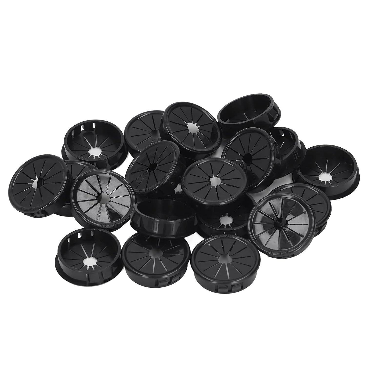 Petal Shaped Cable Grommet, 100Pcs Wire Grommets Hole Cover Set, PA66 Material with Excellent Insulation for Distribution Box, Petal Shaped Cord Grommet for Home Office Industrial (RSB-40)
