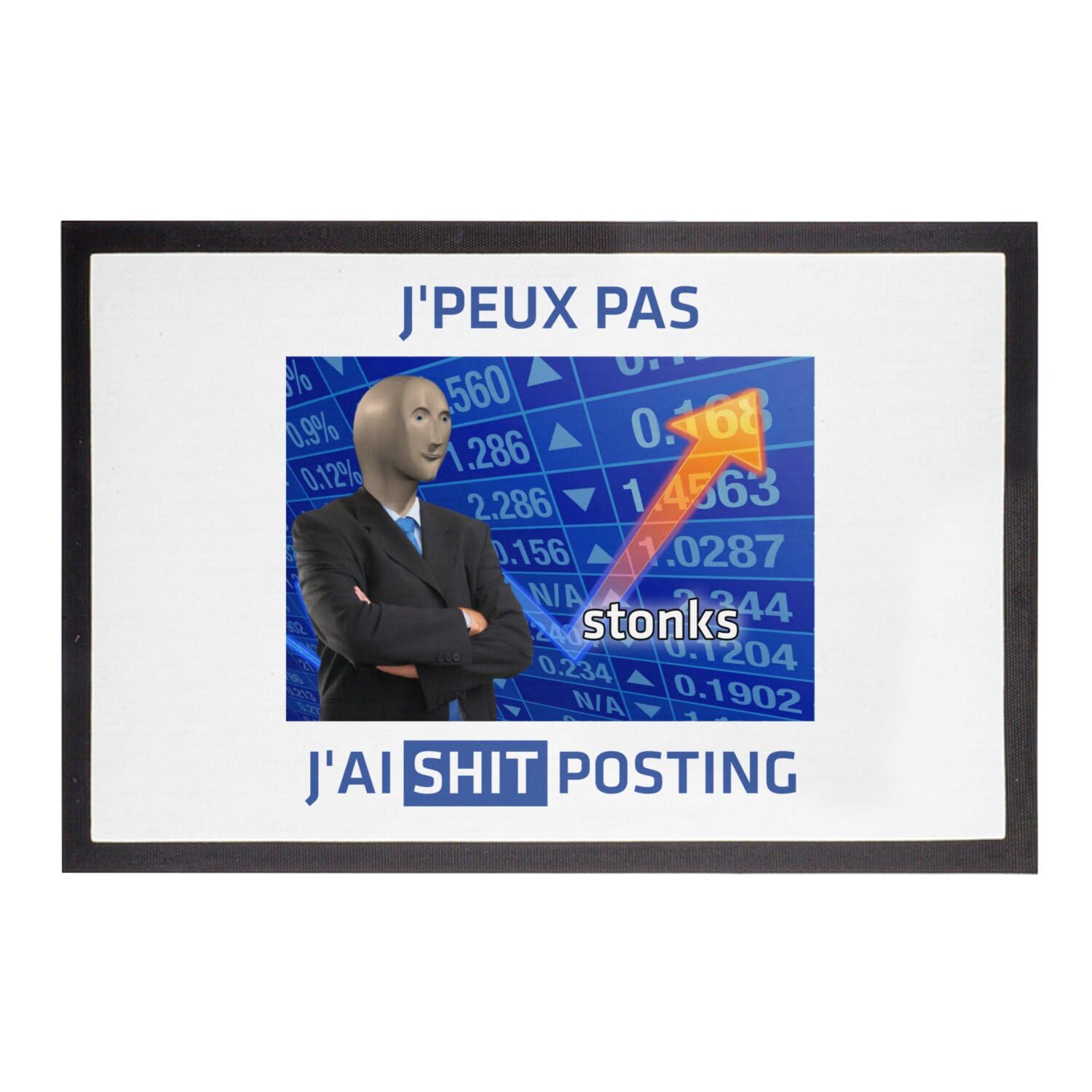 Paillasson Blanc 75x50cm Finie l'Entrée Triste grâce au Tapis Humour Shitposting