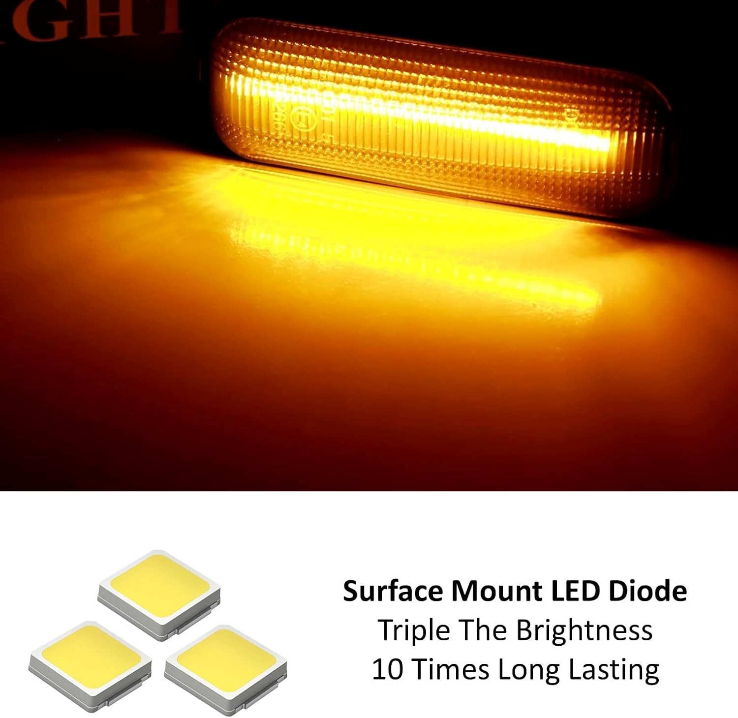 iJDMTOY JDM-Spec Black-Out Smoked Lens Amber Full LED Front Fender Side Marker Lights w/Wiring Pigtails Compatible with 1996-2001 Honda Civic EK EJ EM (Direct Fit JDM, Require Mods for US Models)