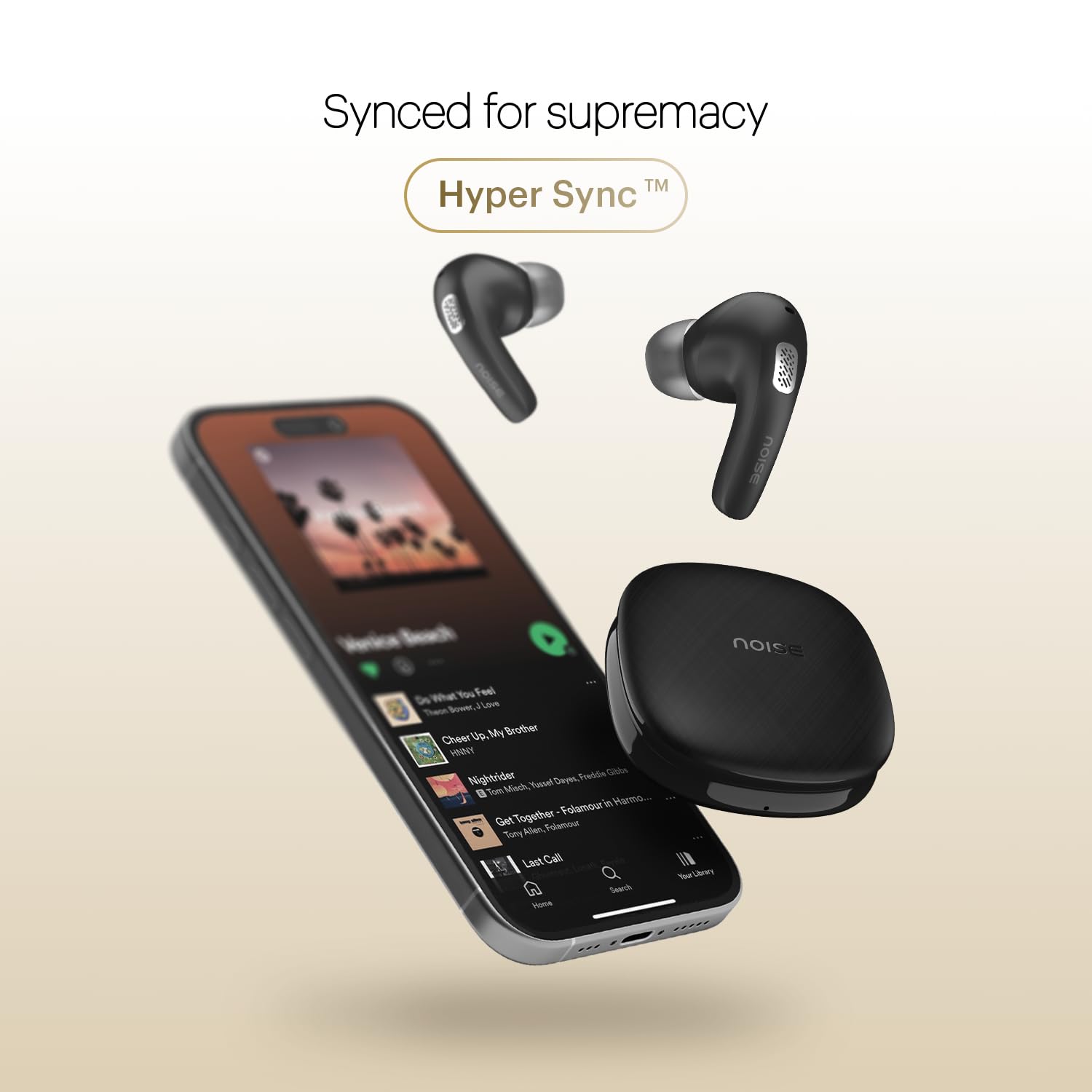 Noise Newly Launched Buds E1 V2 in-Ear Truly Wireless Earbuds with Pebble Grain Design, 35H of Playtime, Quad mic ENC,10mm Driver, Low Latency, BT v5.3 (Dune Beige) — Amazon image 8