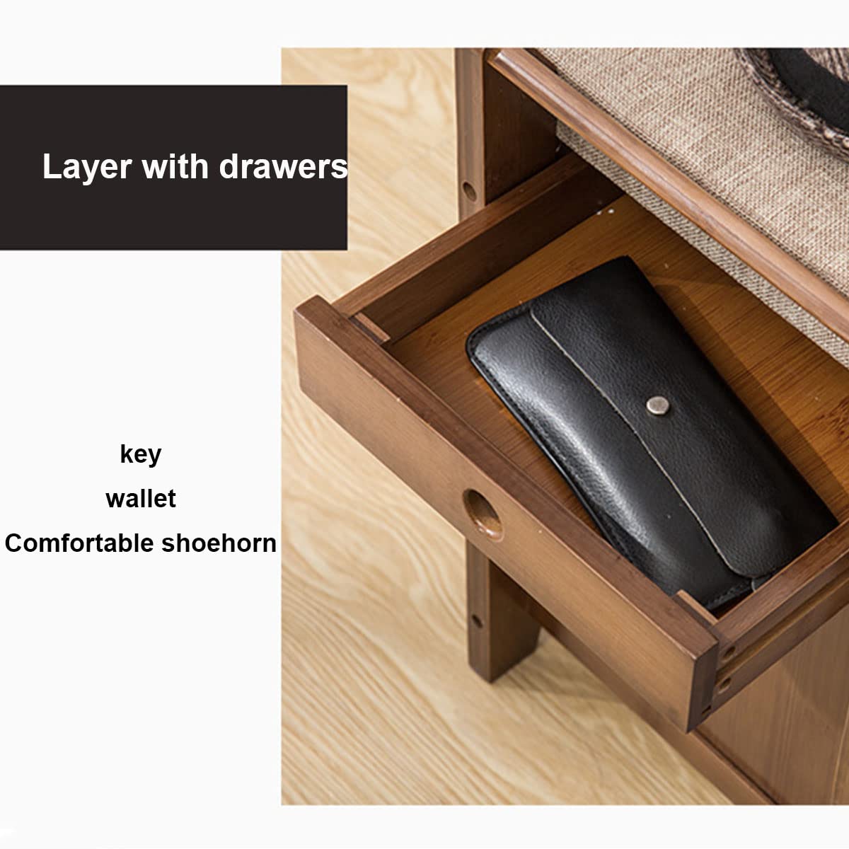 Banco de almacenamiento de 3 niveles banco de zapatos resistente taburete de cama maletero de almacenamiento interior con asiento para entrada pasillo salón pasillo pasillo pasillo