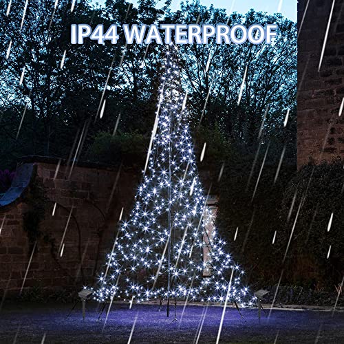 Image of Dazzle Bright 2 Pack Solar String Lights Outdoor, Total 80FT 240LED Solar Powered Waterproof Fairy Lights 8 Modes, Copper Wire Lights for Christmas Patio Party Tree Yard Decoration (White)