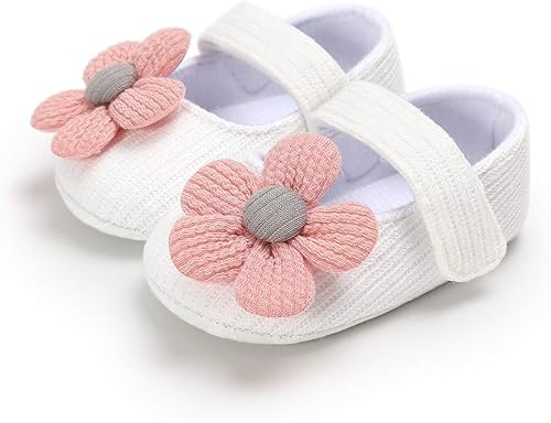 Miniatura 4 de Zapatos planos Mary Jane para bebés y niñas, con lazo, floral, princesa, vestido de boda, zapatos suaves para recién nacidos, cuna para primeros