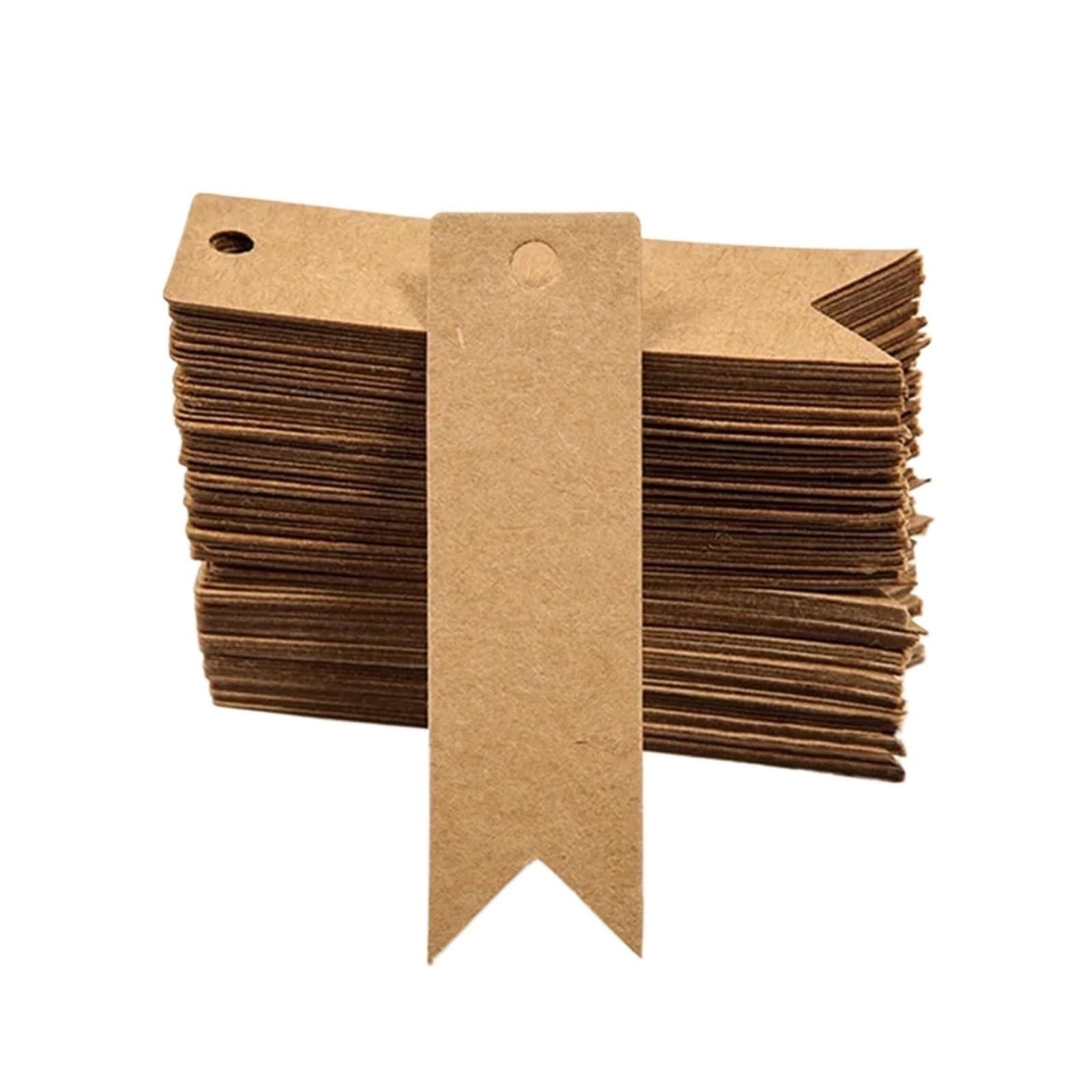 Yeobezn Kraft Rice Tags With String 200Pcs Thank You Tags White Brown Paper Tag Garment Shoes Box Decor Hang Diy Craft Apparel Accessories Product Label For Cupcake Stand(Kraft)