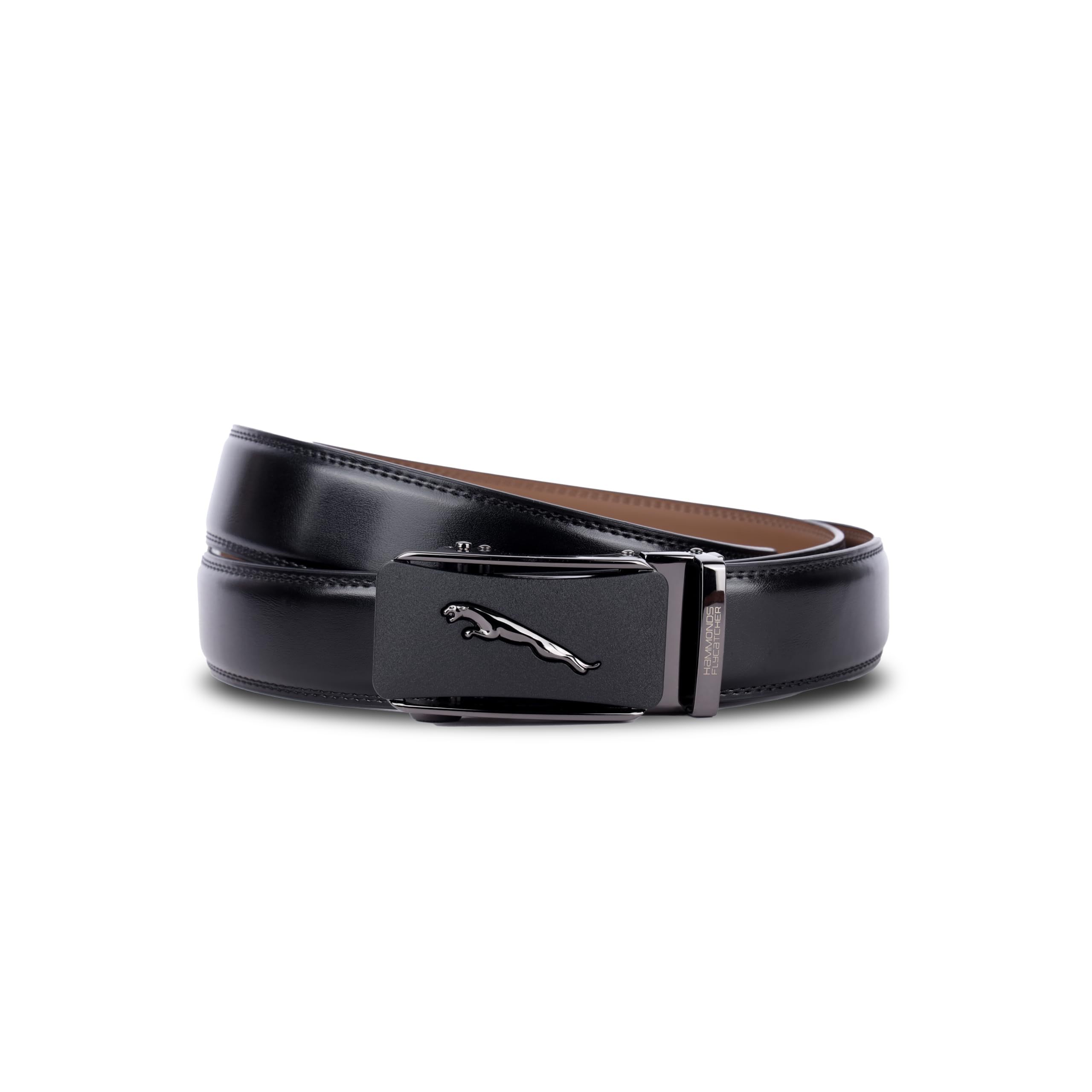 Genuine Leather Belts for Men Leather Original - Autolock Micro Adjustable Ratchet Track leather belt for men formal - Mens Belt Leather branded Formal & Casual Wear - Onyx Black-image-28