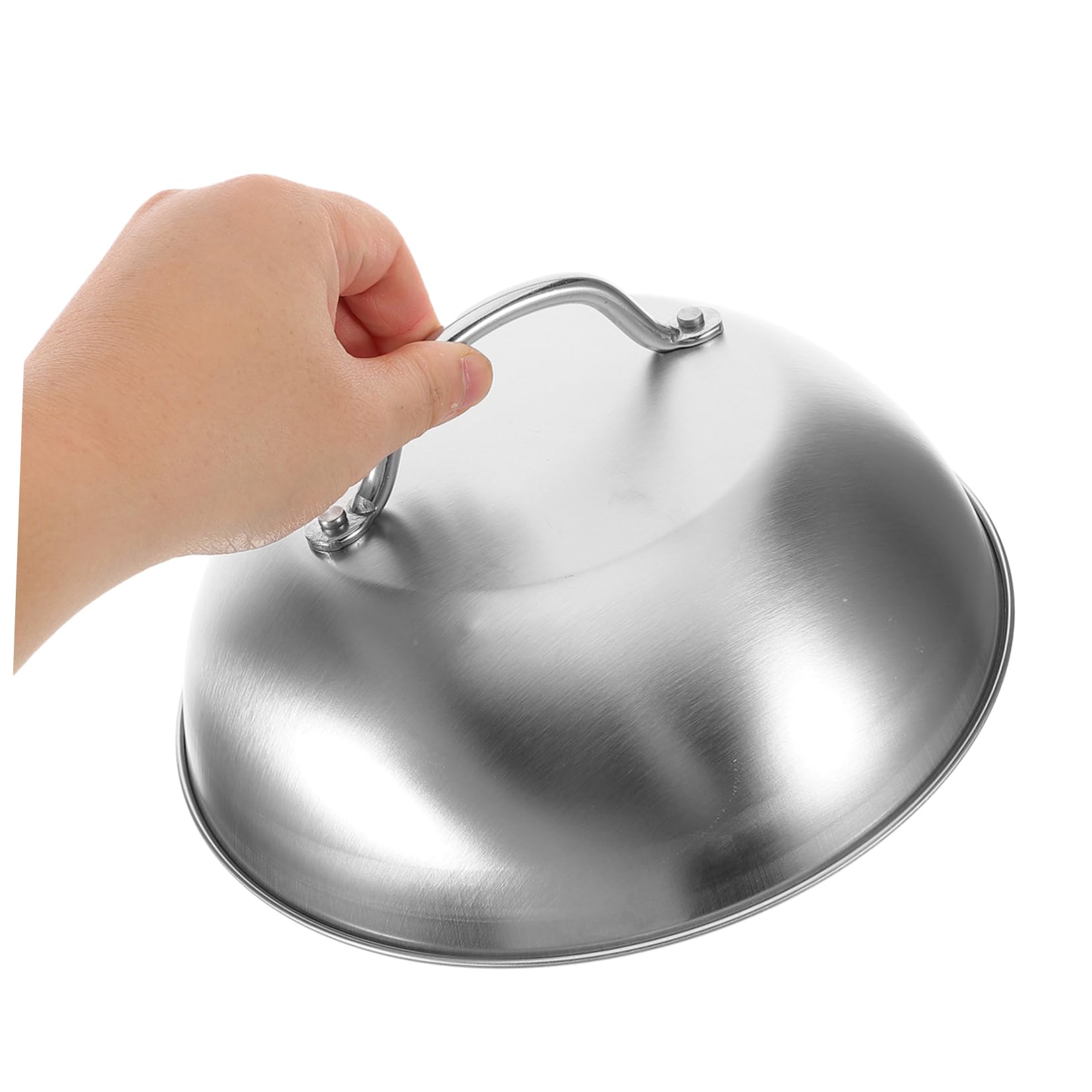 POPETPOP Presse à Griller en Acier Inoxydable Ronde pour Gril Plat avec Cloche à Fromage, Accessoires Polyvalents pour Barbecue Extérieur et Cuisson Facile
