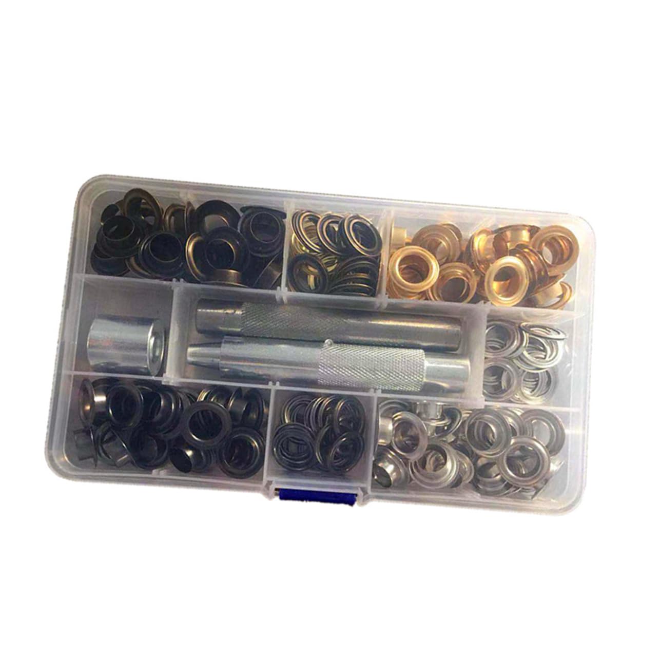 Kit Occhielli in Rame da 10mm, Set Metallico per Scarpe e Abiti | Tele e Vestiti, Confezione da 25 Set, Include Strumenti e Scatola, per Progetti Fai da Te